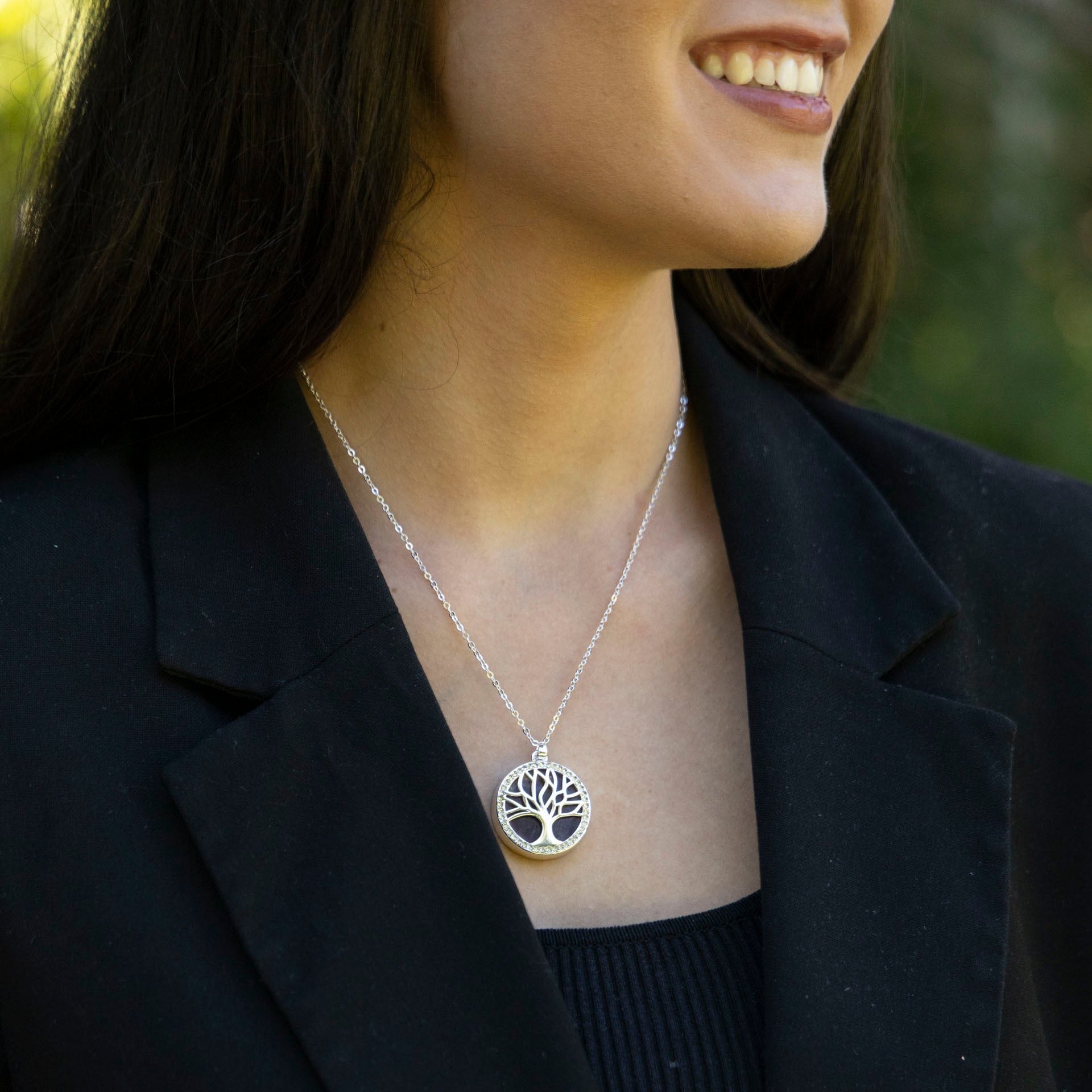 Tree of Life Semi-Precious Gemstone Necklace (Amethyst or Turquoise)