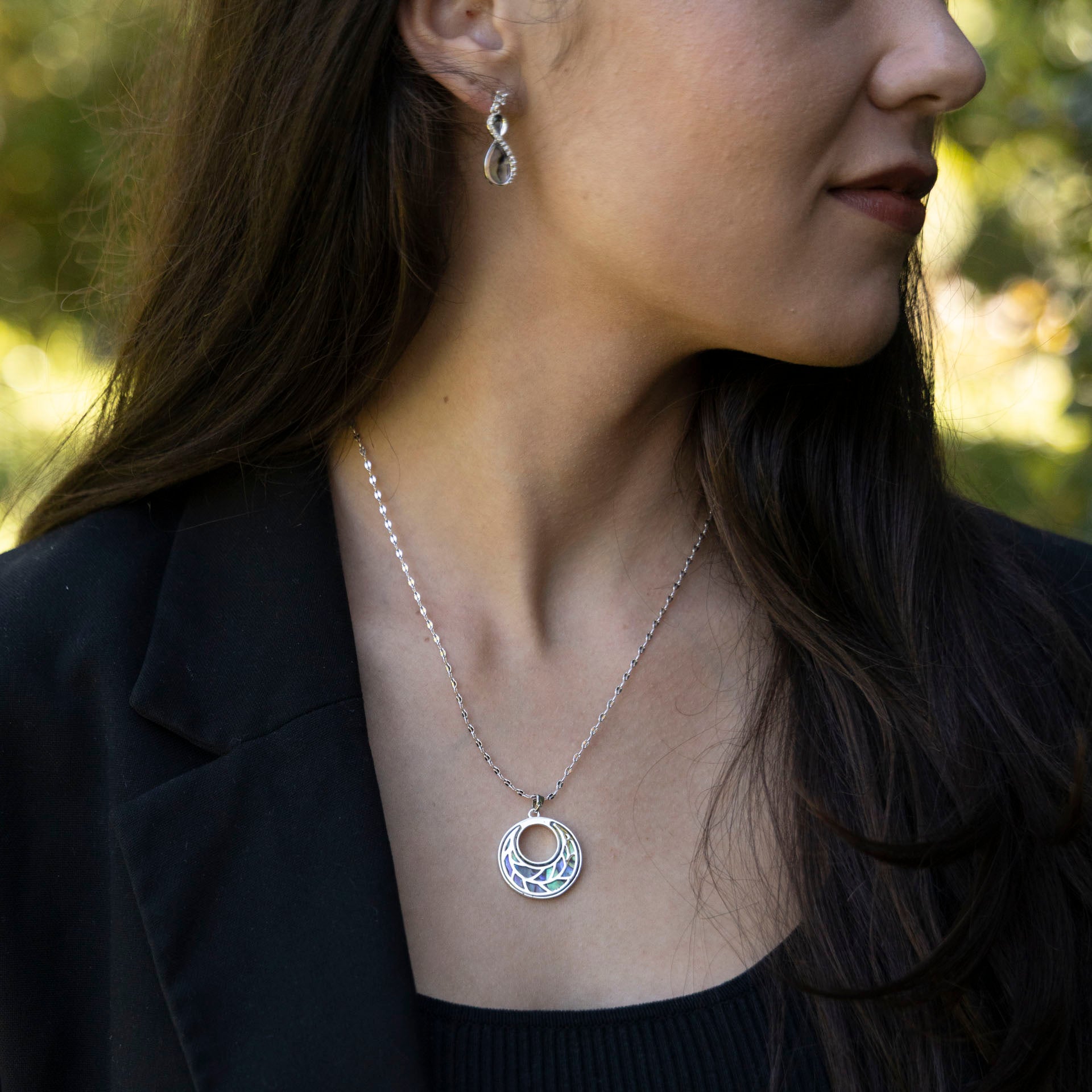 Pāua Shell Infinity Earrings