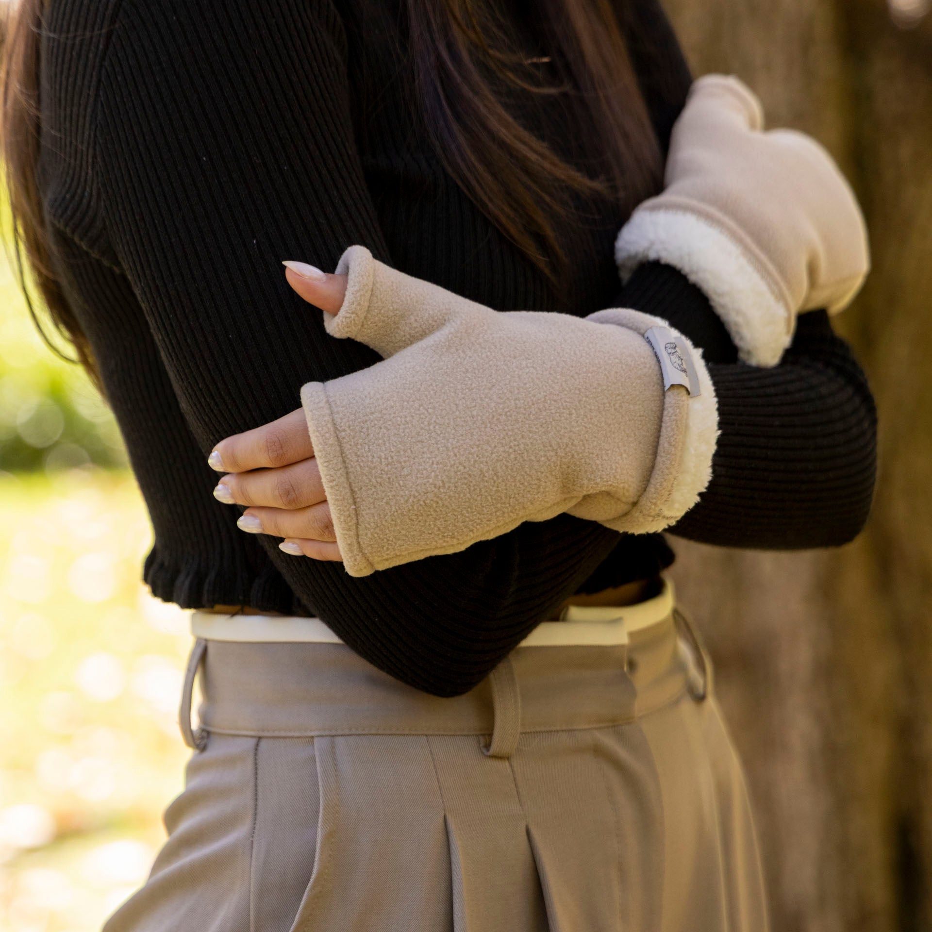 Ladies' Fleece-Lined Wristie Gloves (assorted colours)