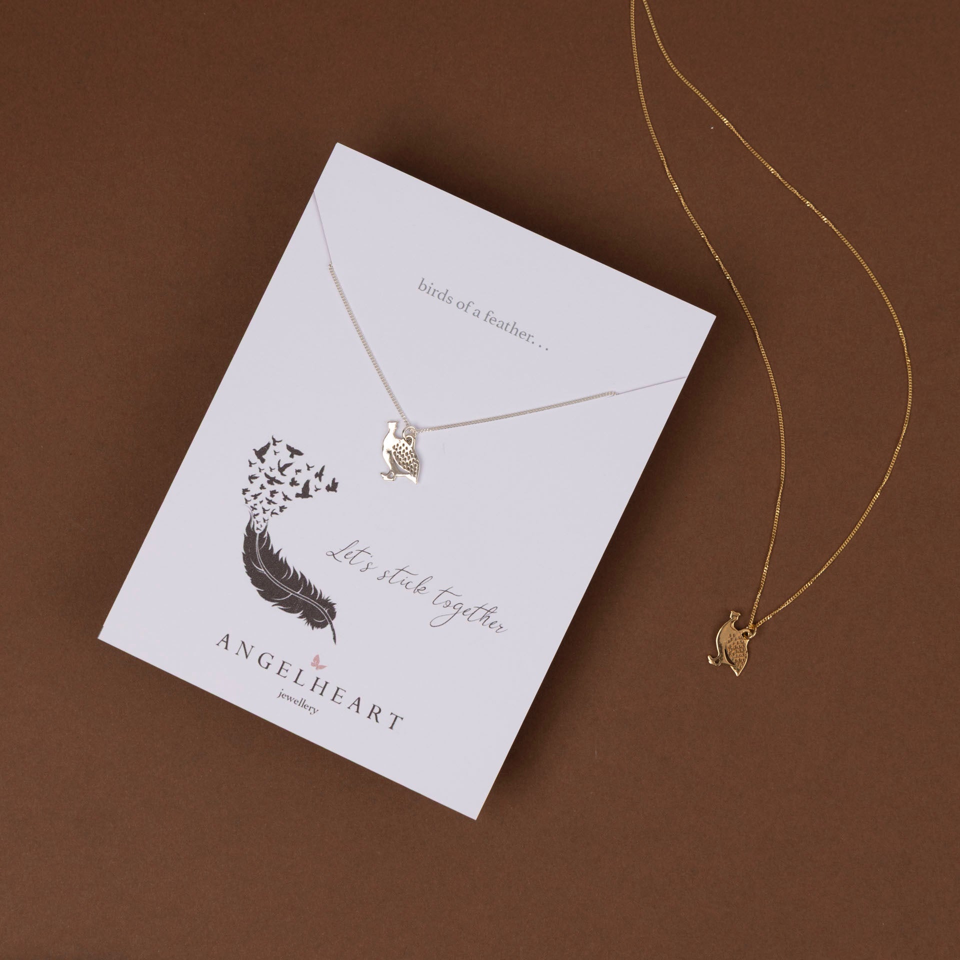 Guinea Fowl Necklace (sterling silver or gold-dipped)