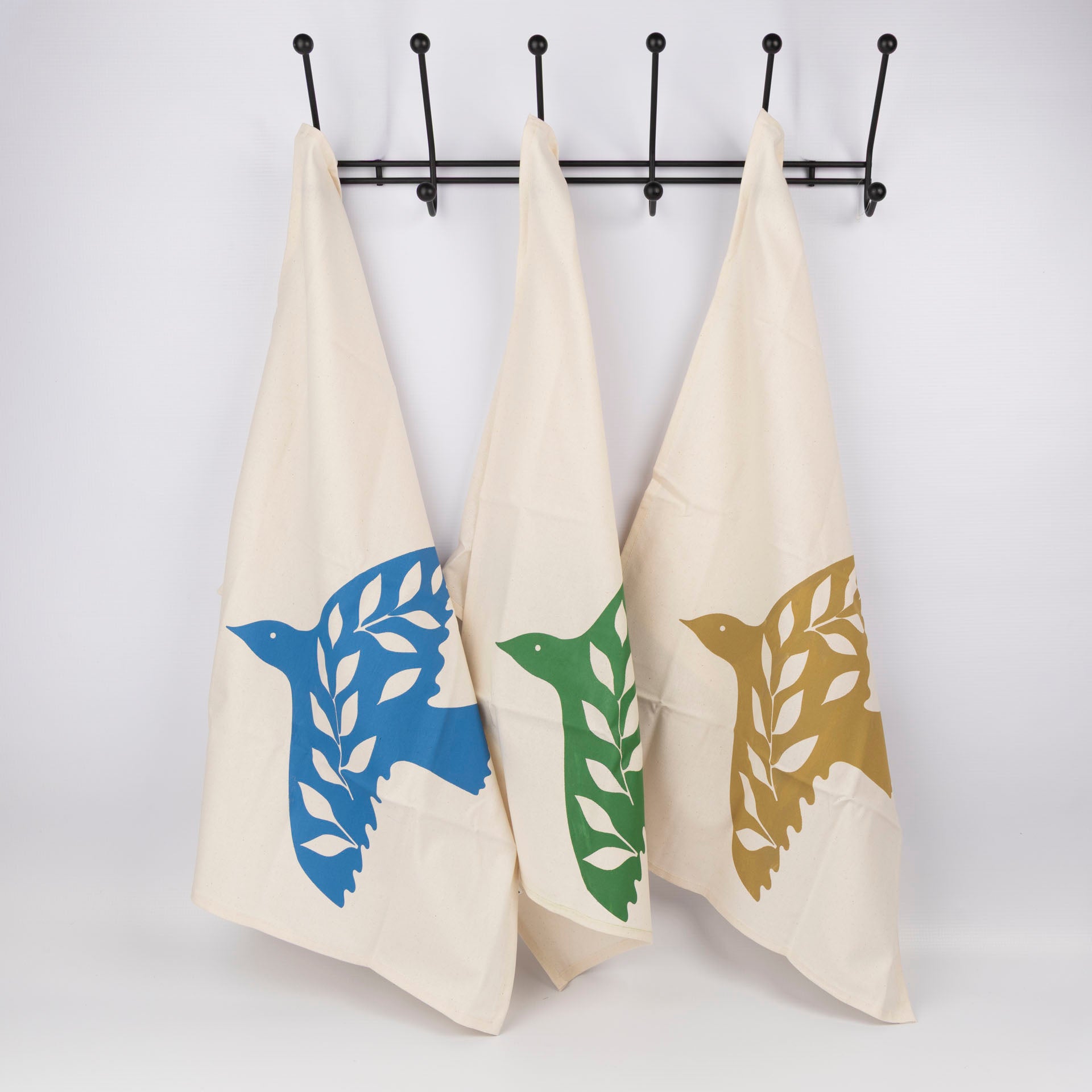 Bird Printed Cotton Tea Towel (assorted)