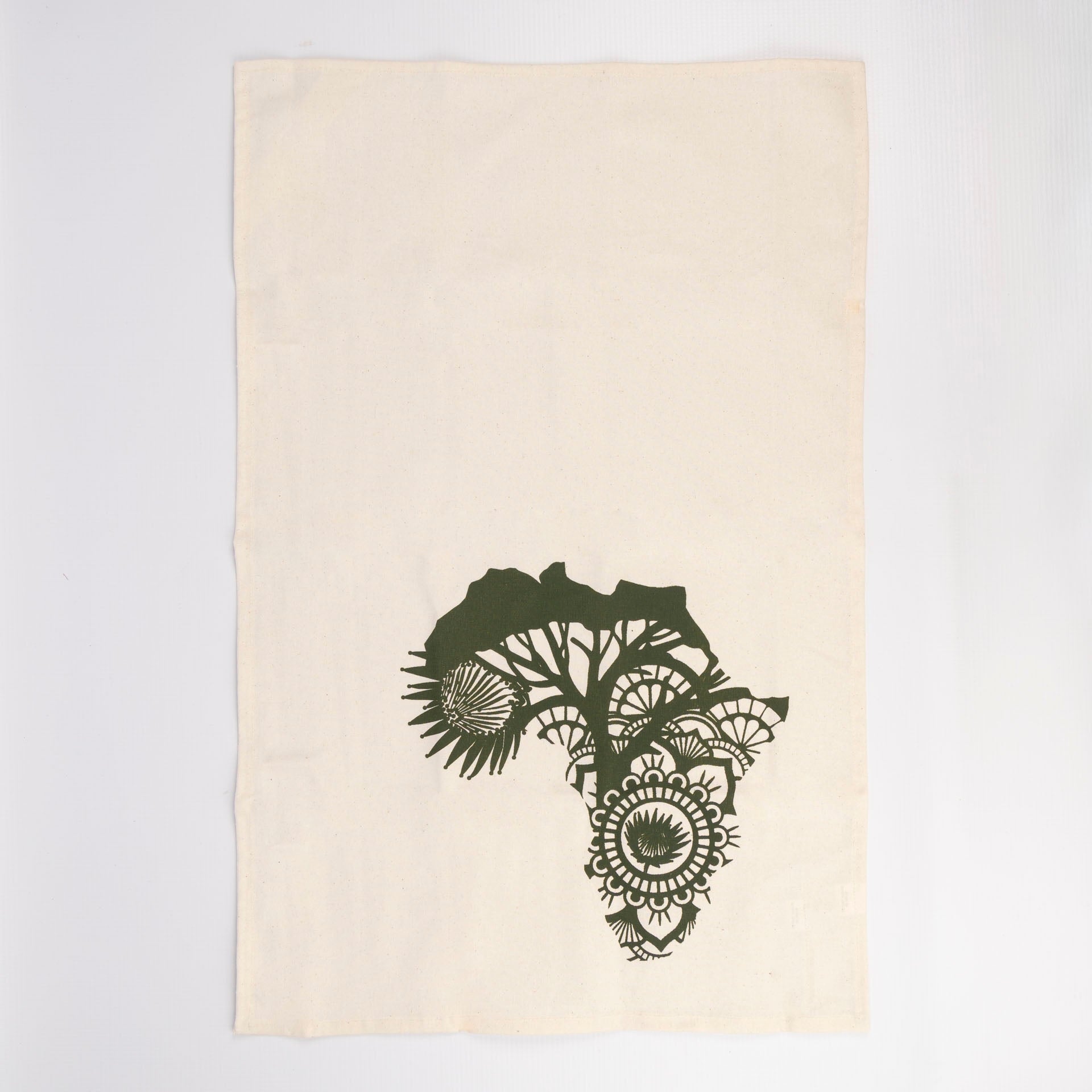Africa with Protea Detail Printed Cotton Tea Towel (assorted)