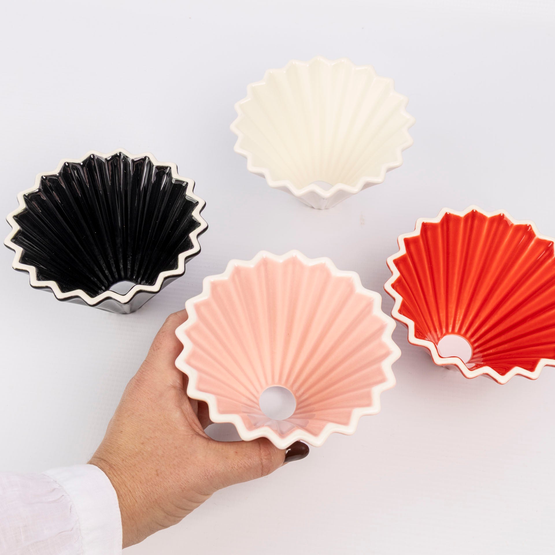 Pour-Over Ceramic Origami-Style Coffee Dripper (assorted colours)