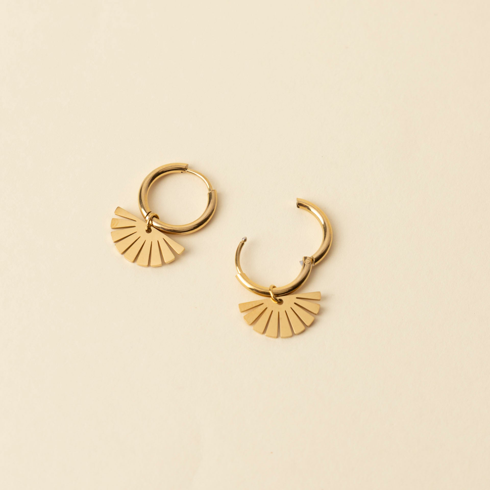 Stainless Steel Fan Earrings