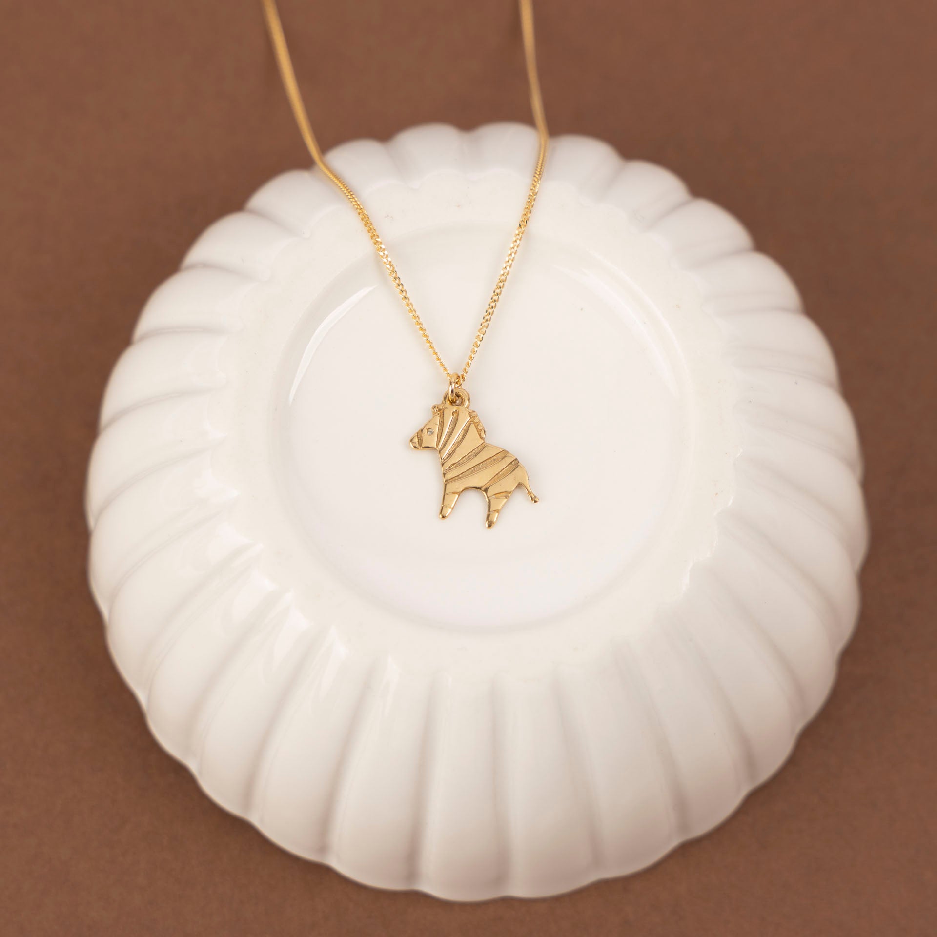 Zebra Necklace (sterling silver or gold-dipped)