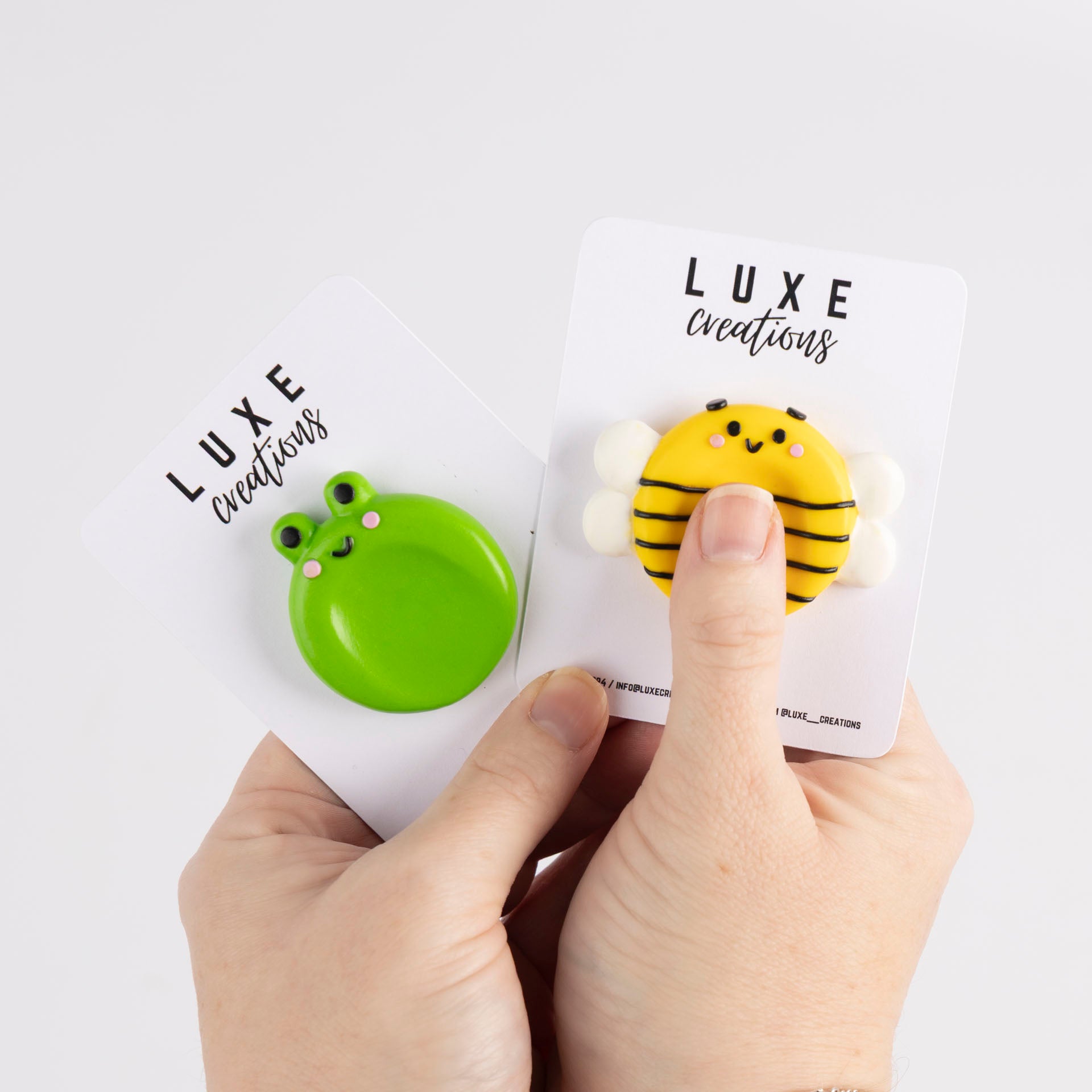 Polymer Clay Worry Stones (Frog and Bee Designs)