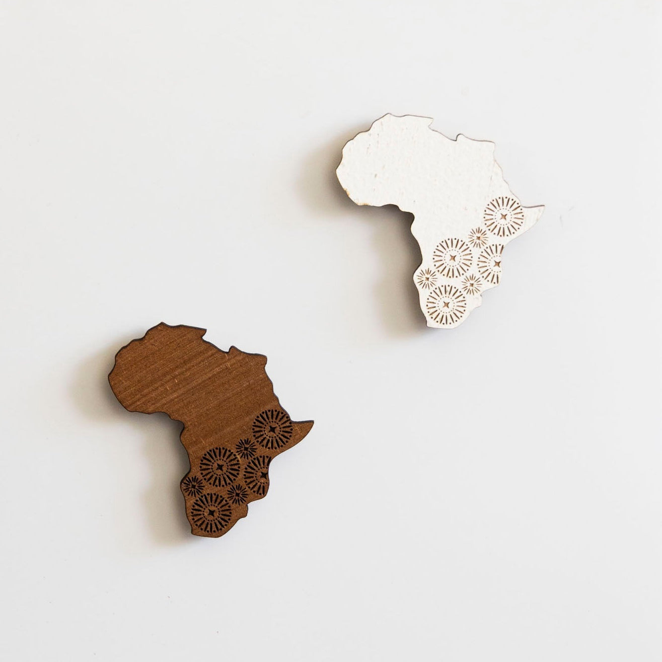 Etched Wooden Africa Magnet (natural or white-wash)