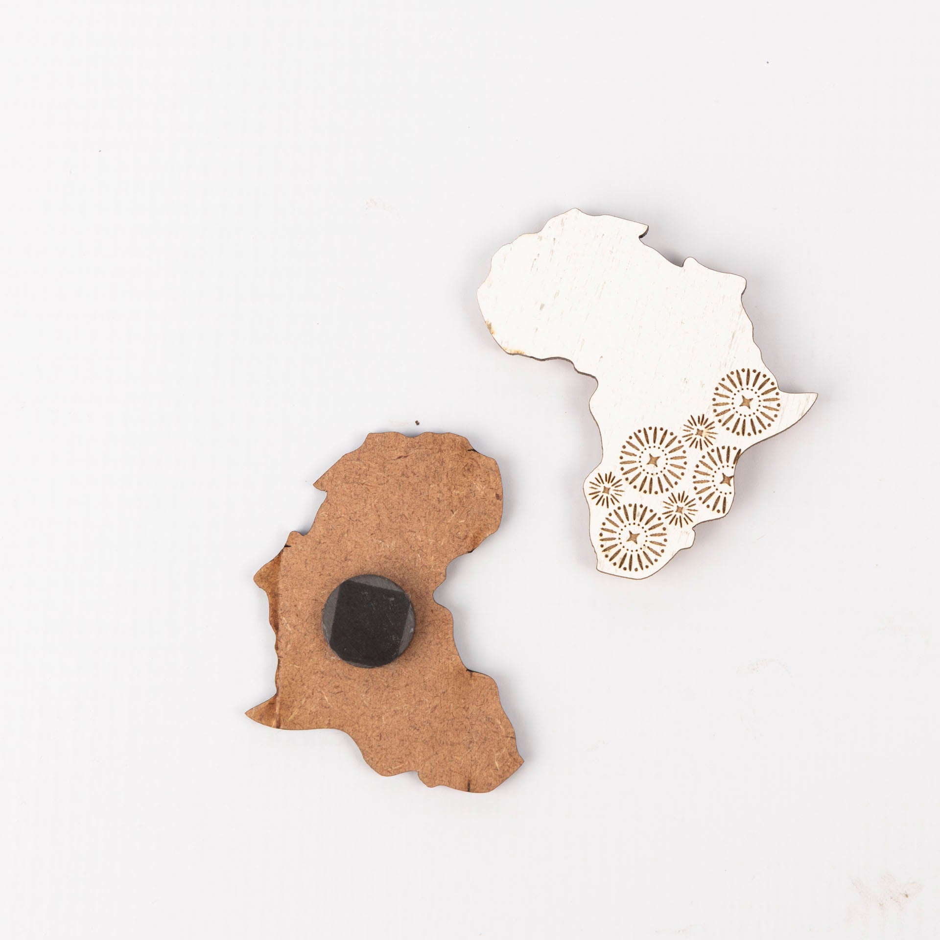 Etched Wooden Africa Magnet (natural or white-wash)