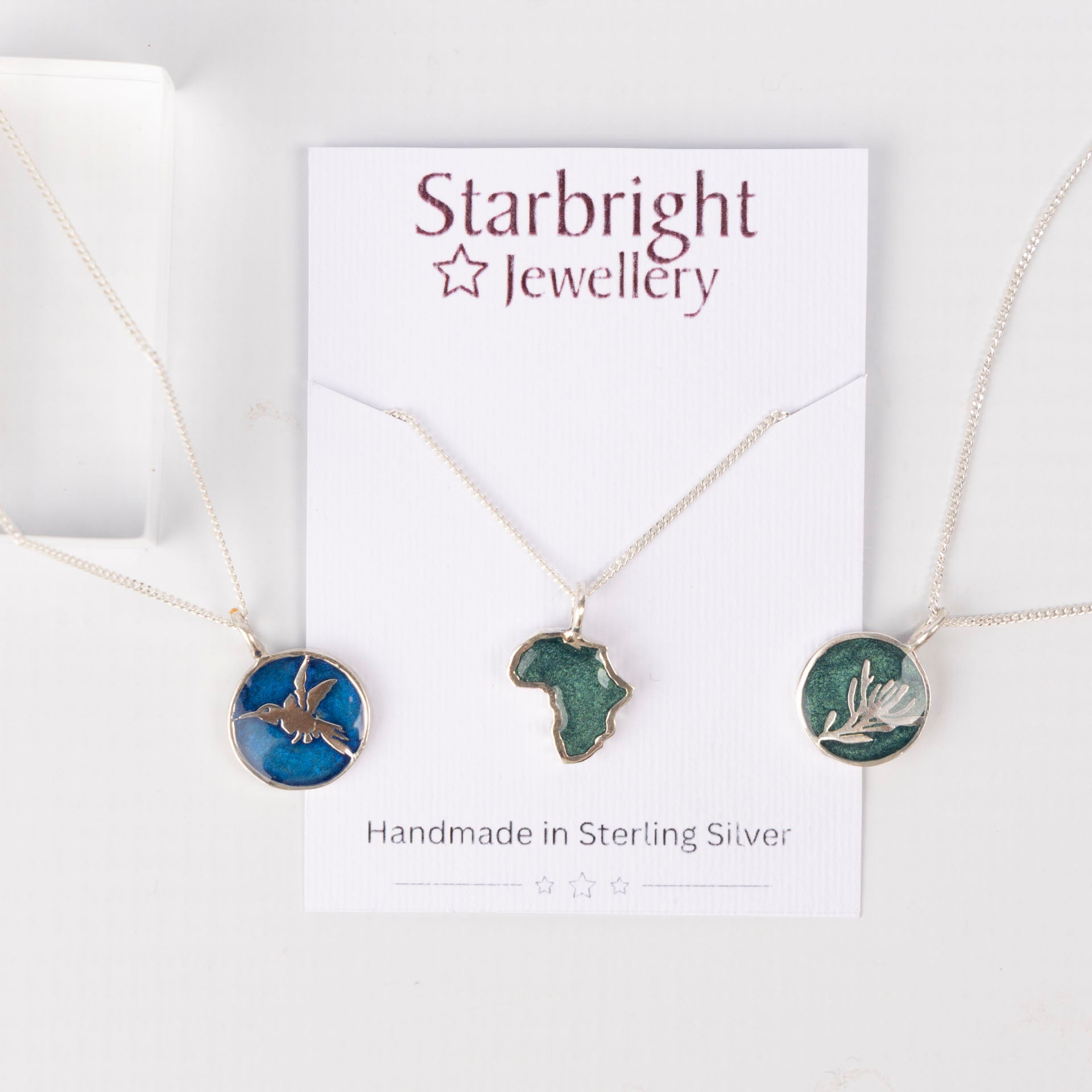 Sterling Silver and Resin Hummingbird Pendant