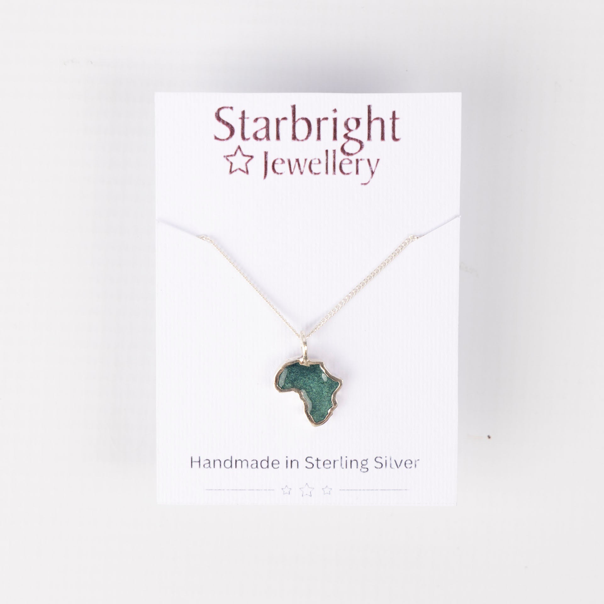 Sterling Silver and Resin Africa Pendant
