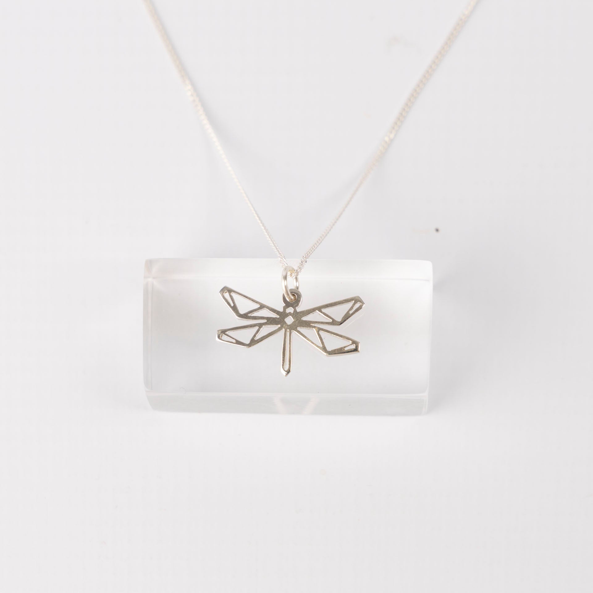Sterling Silver Origami Dragonfly Pendant