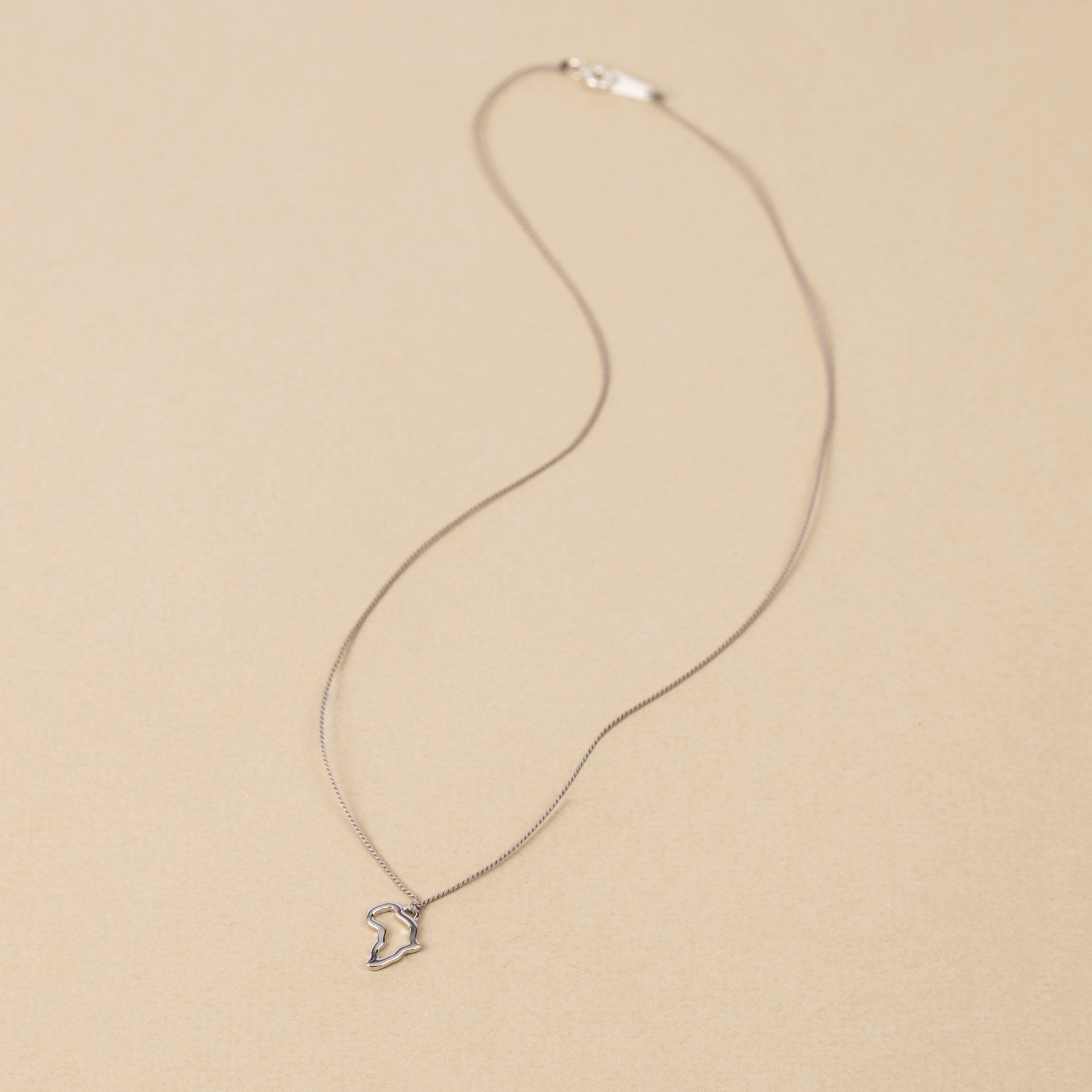 Sterling Silver Africa Outline Pendant (Silk or Chain)