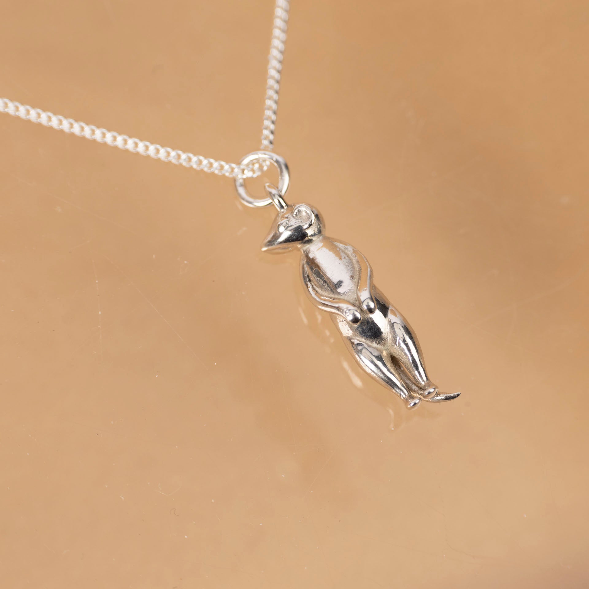 Meerkat Necklace (sterling silver or gold-dipped)