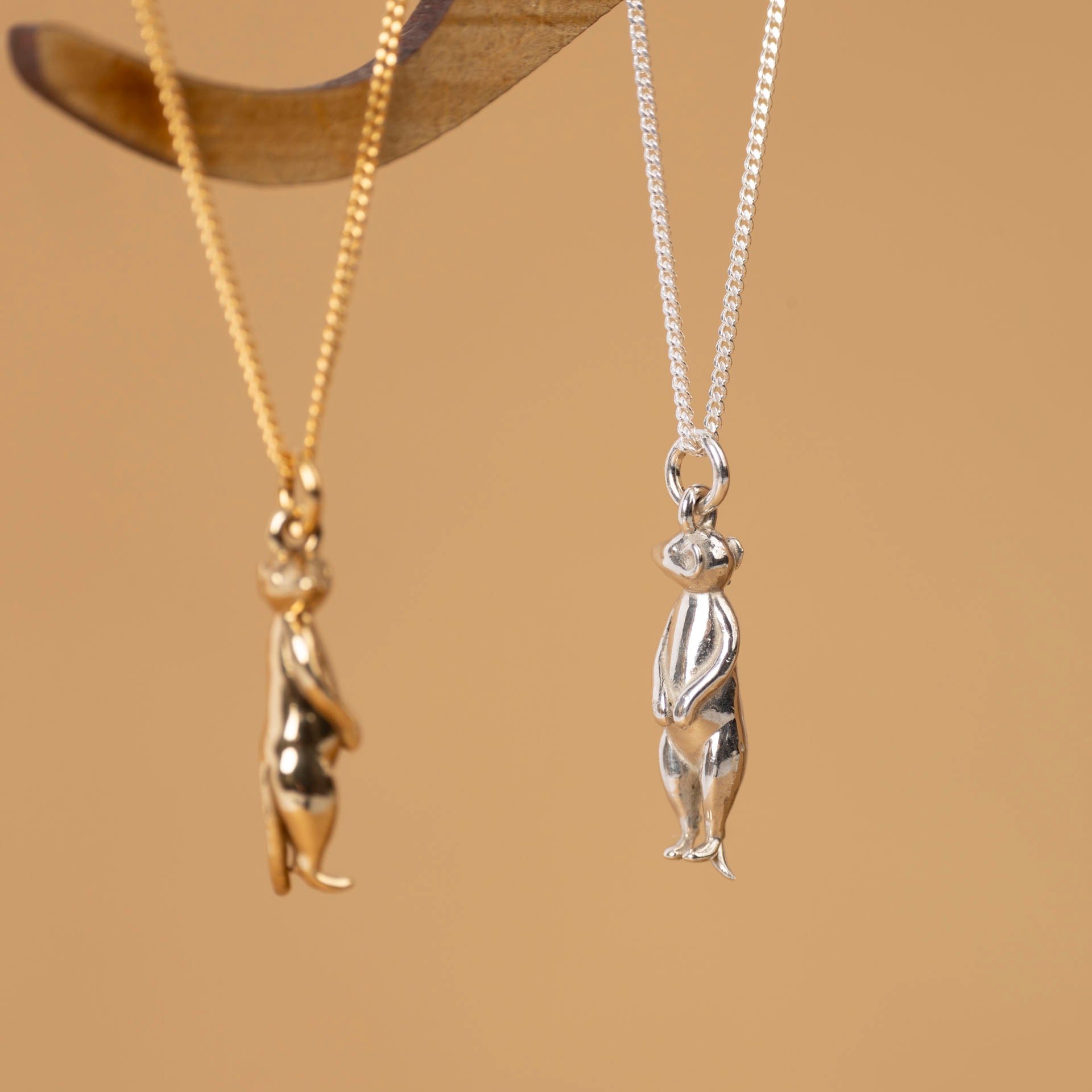 Meerkat Necklace (sterling silver or gold-dipped)