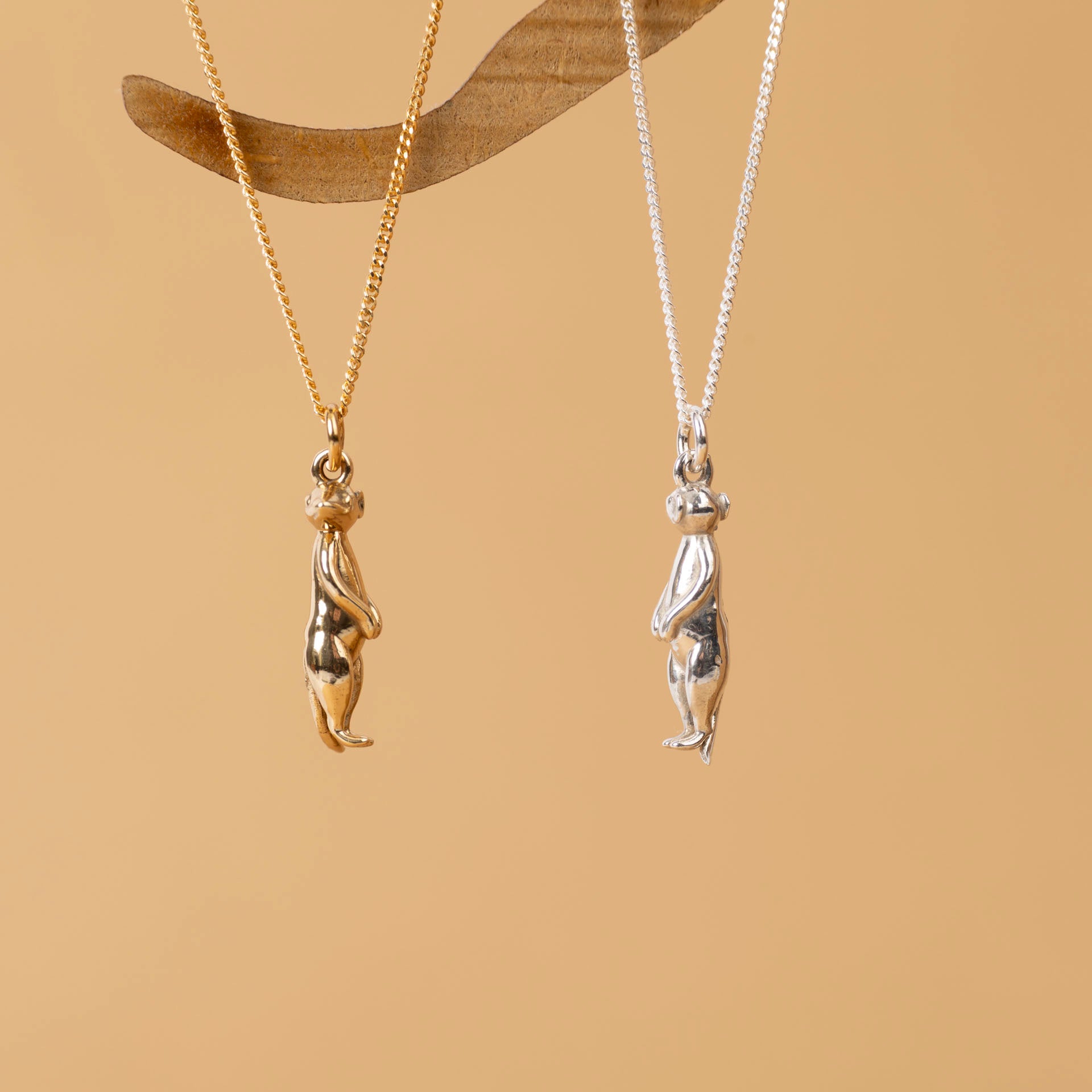 Meerkat Necklace (sterling silver or gold-dipped)
