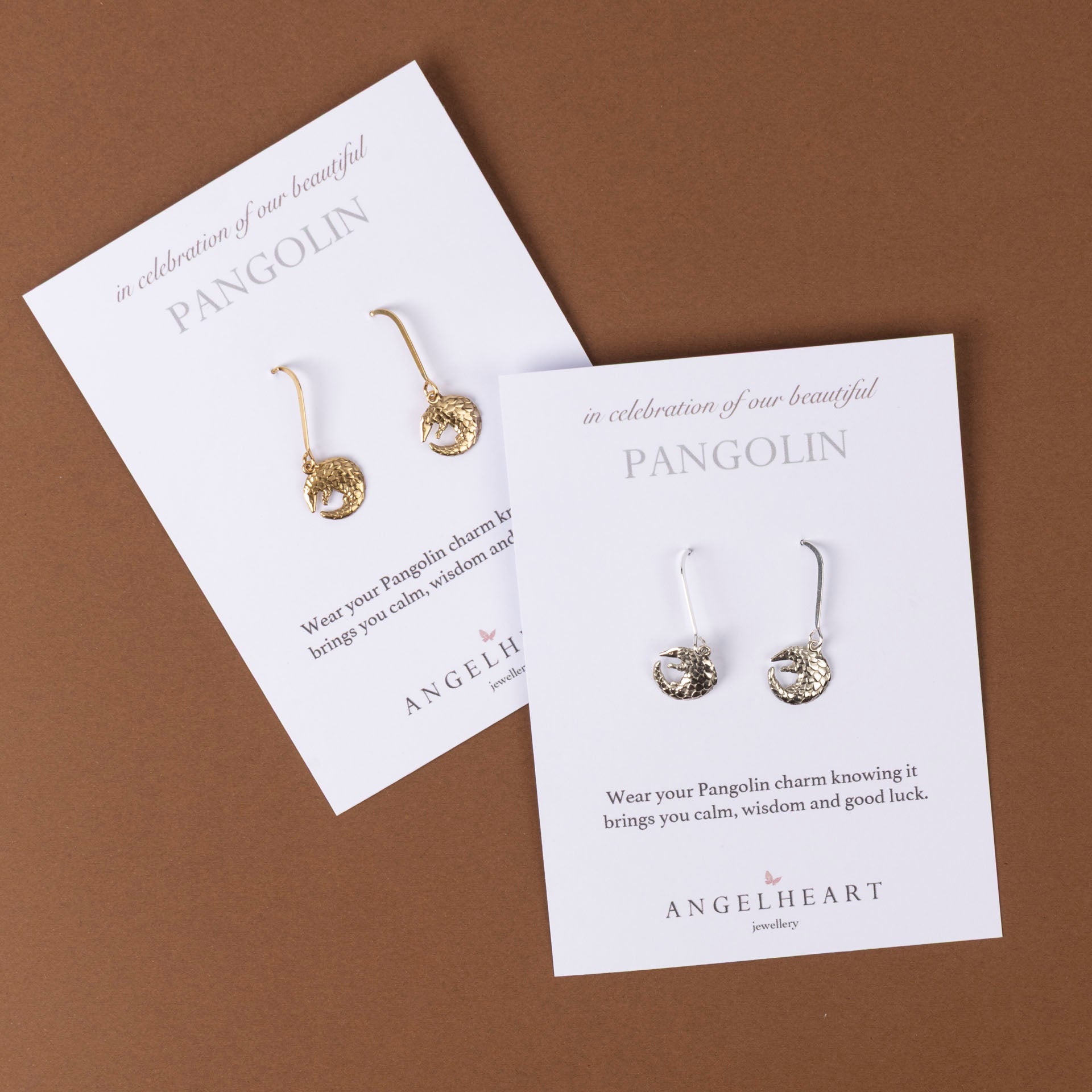 Pangolin Earrings (sterling silver or gold-dipped)