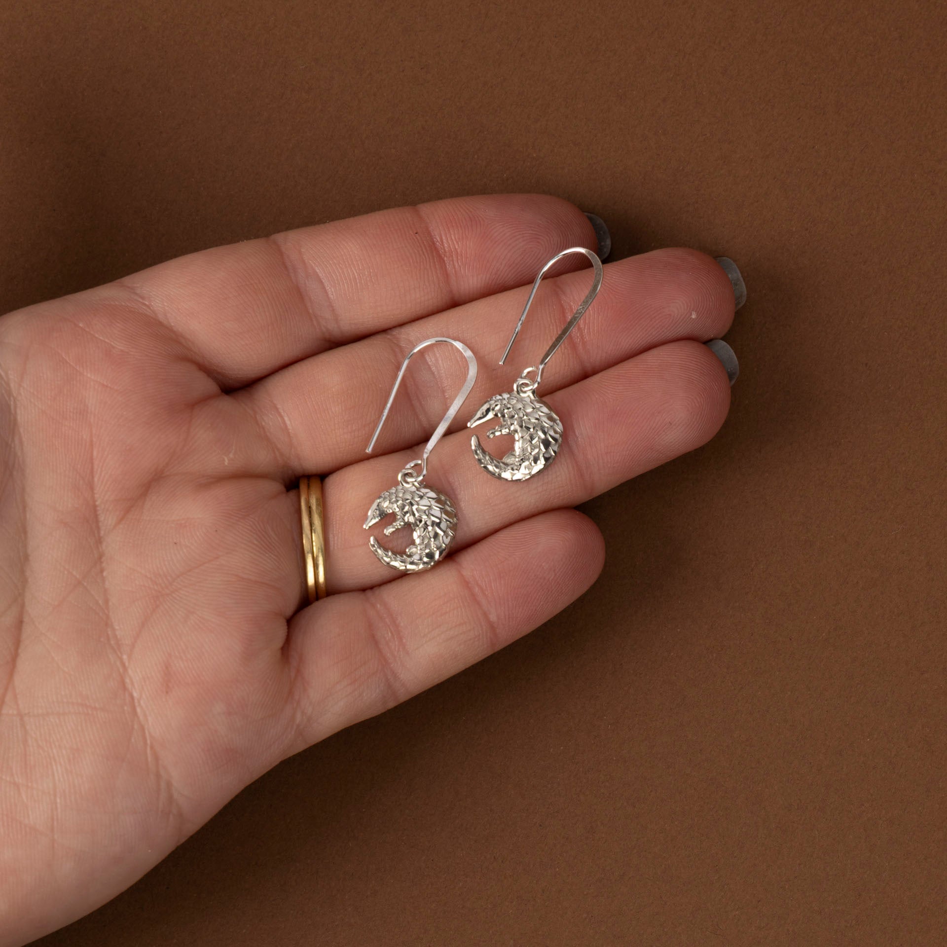Pangolin Earrings (sterling silver or gold-dipped)