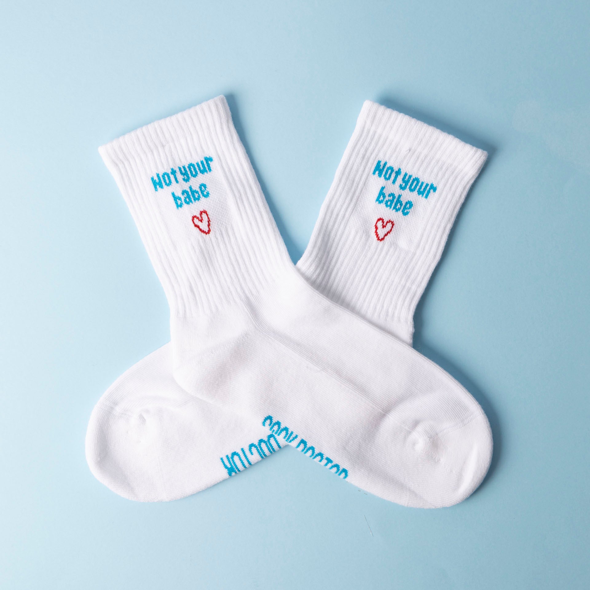 "Not Your Babe" Ladies' Ribbed Cotton Socks