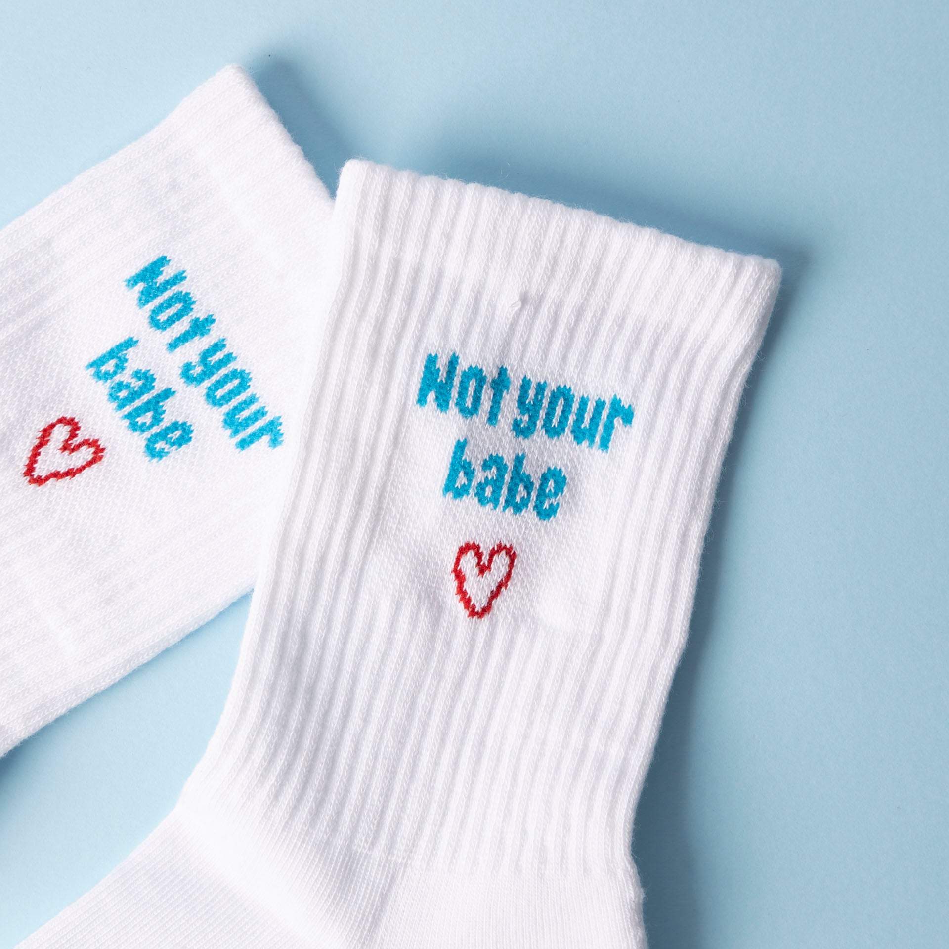 "Not Your Babe" Ladies' Ribbed Cotton Socks