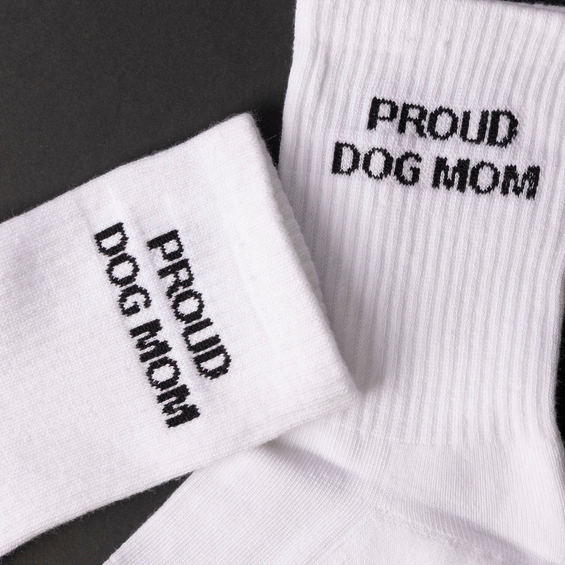 "Proud Dog Mom" Ladies' Ribbed Cotton Socks