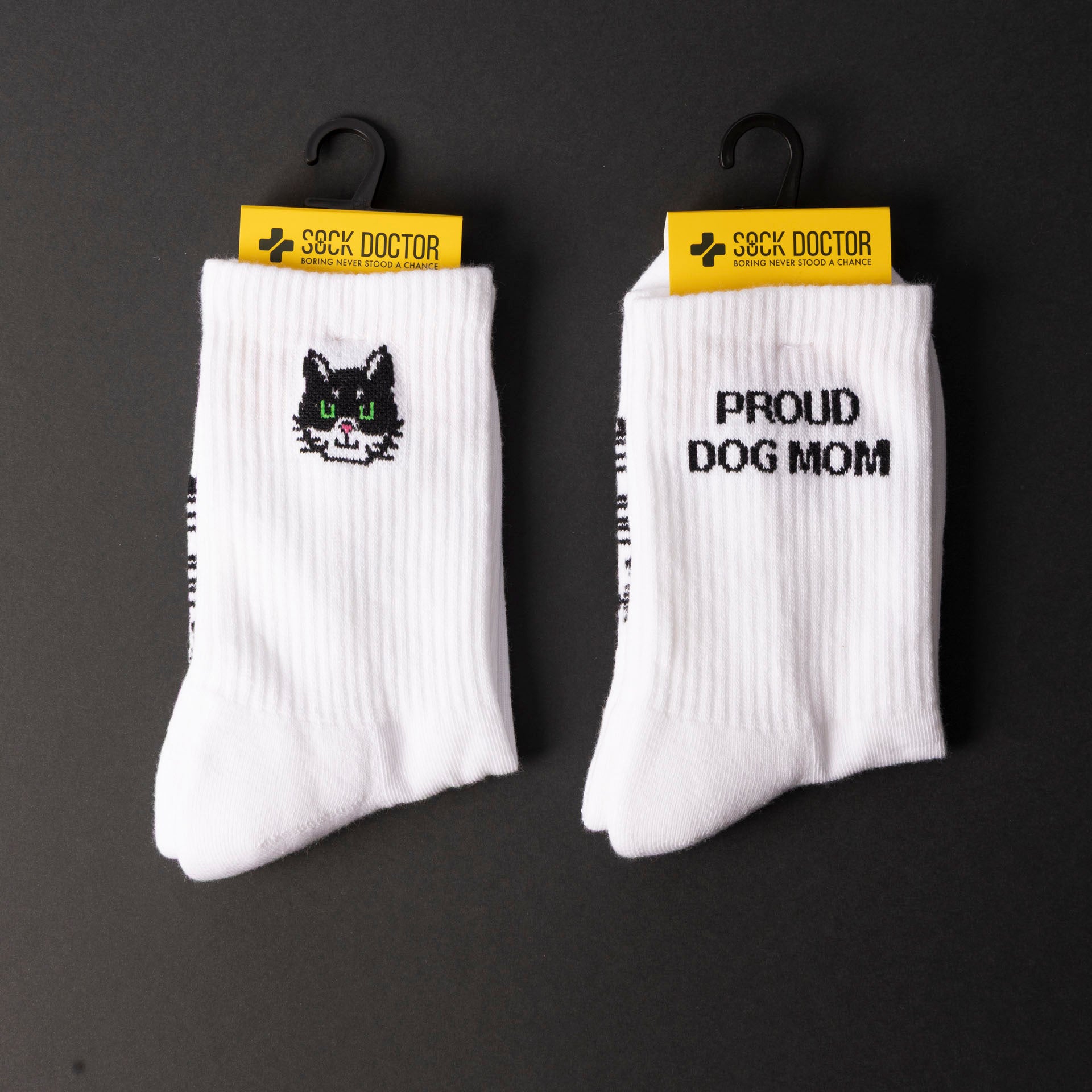 "Proud Dog Mom" Ladies' Ribbed Cotton Socks