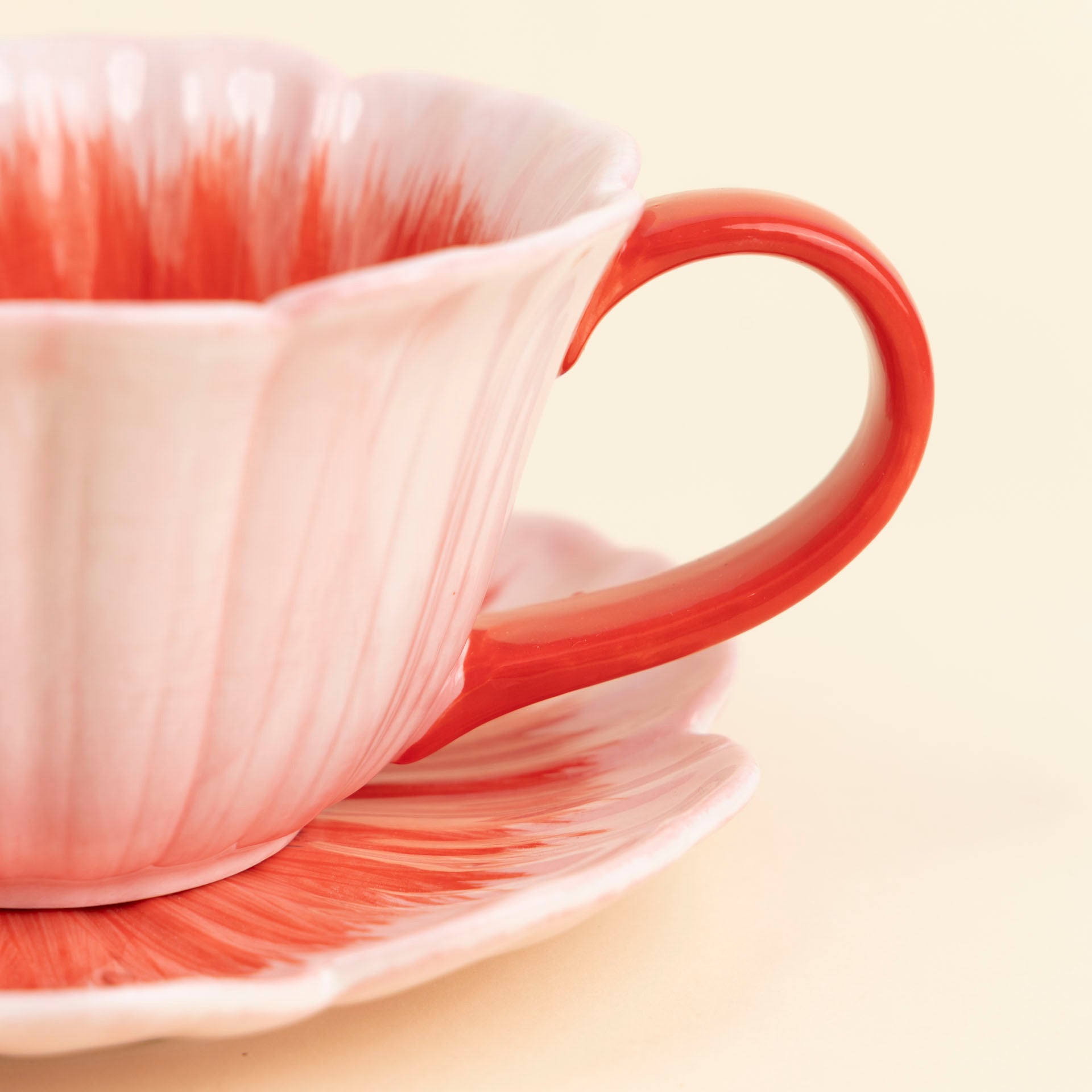 Blush Poppy Bloom Ceramic Cup & Saucer