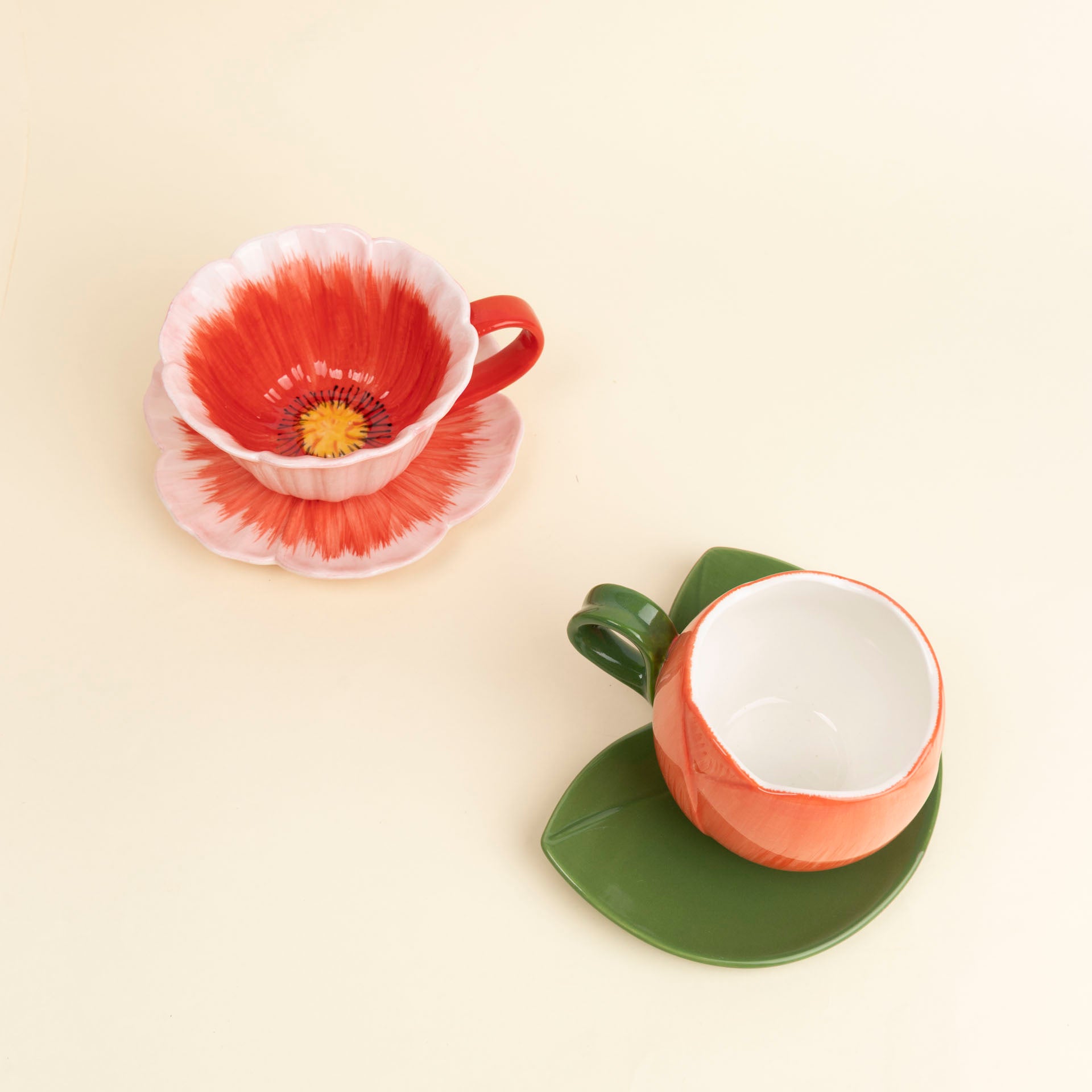 Blush Poppy Bloom Ceramic Cup & Saucer