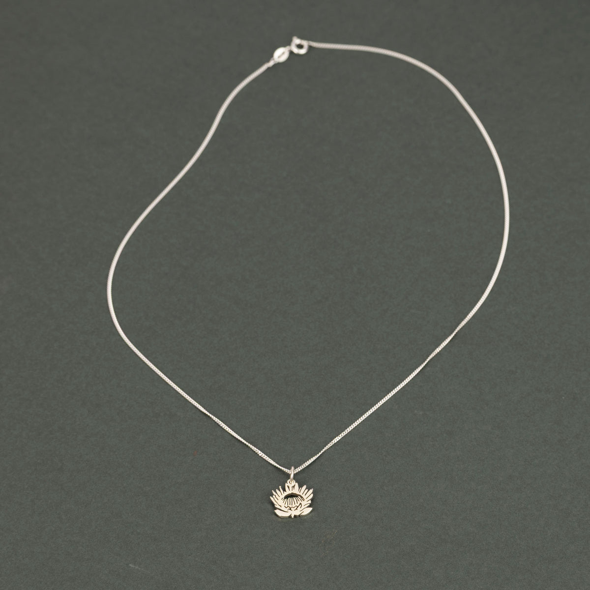 Sterling Silver Dainty Protea Pendant