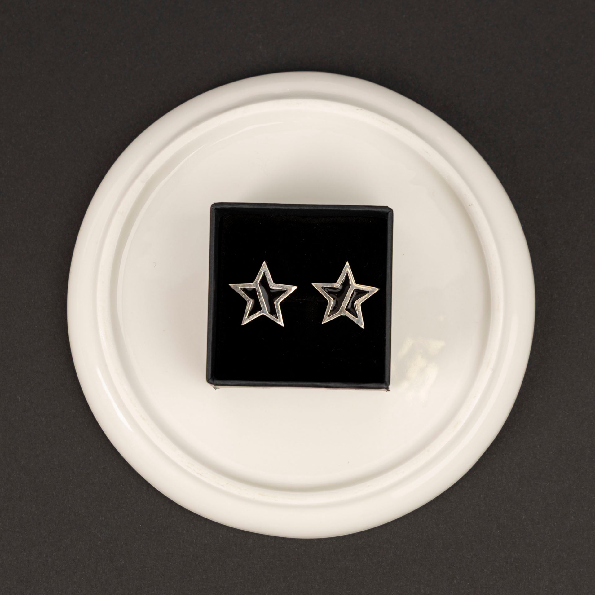 Men's Sterling Silver and Resin Star Cufflinks