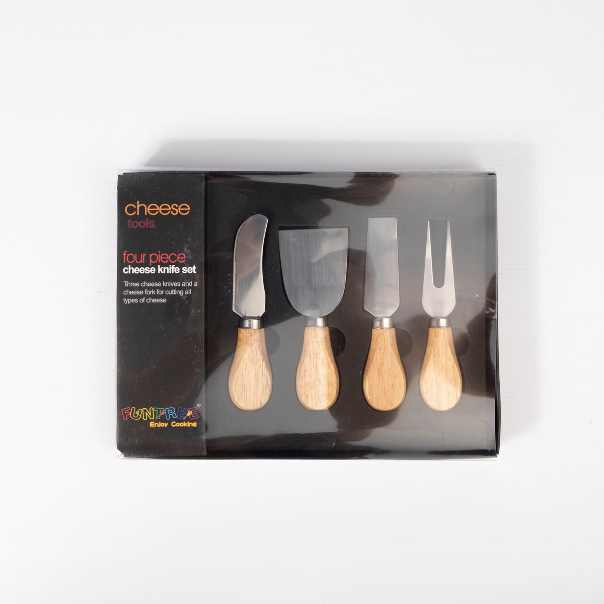Set of 4 Cheese Knives with Wooden Handles
