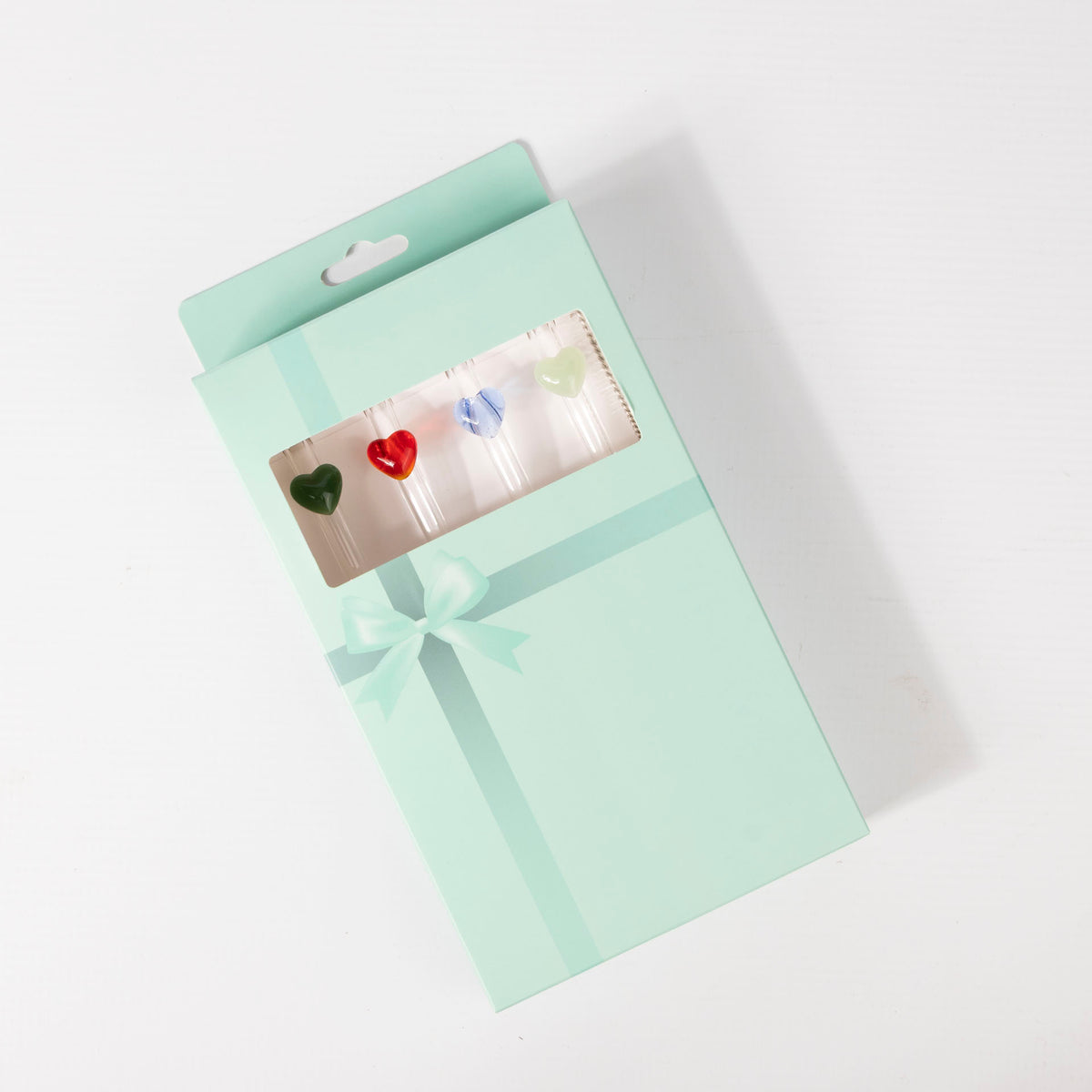 Glass Straws with Heart Accent (set of 4)