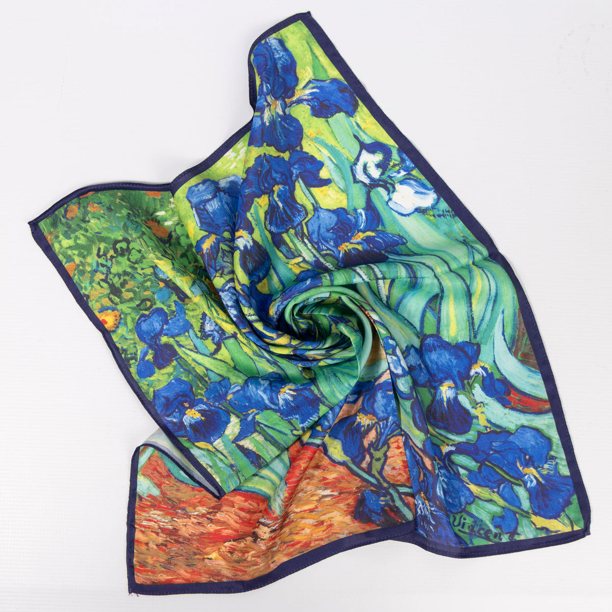 Van Gogh's "Irises" Silky Polyester Scarf