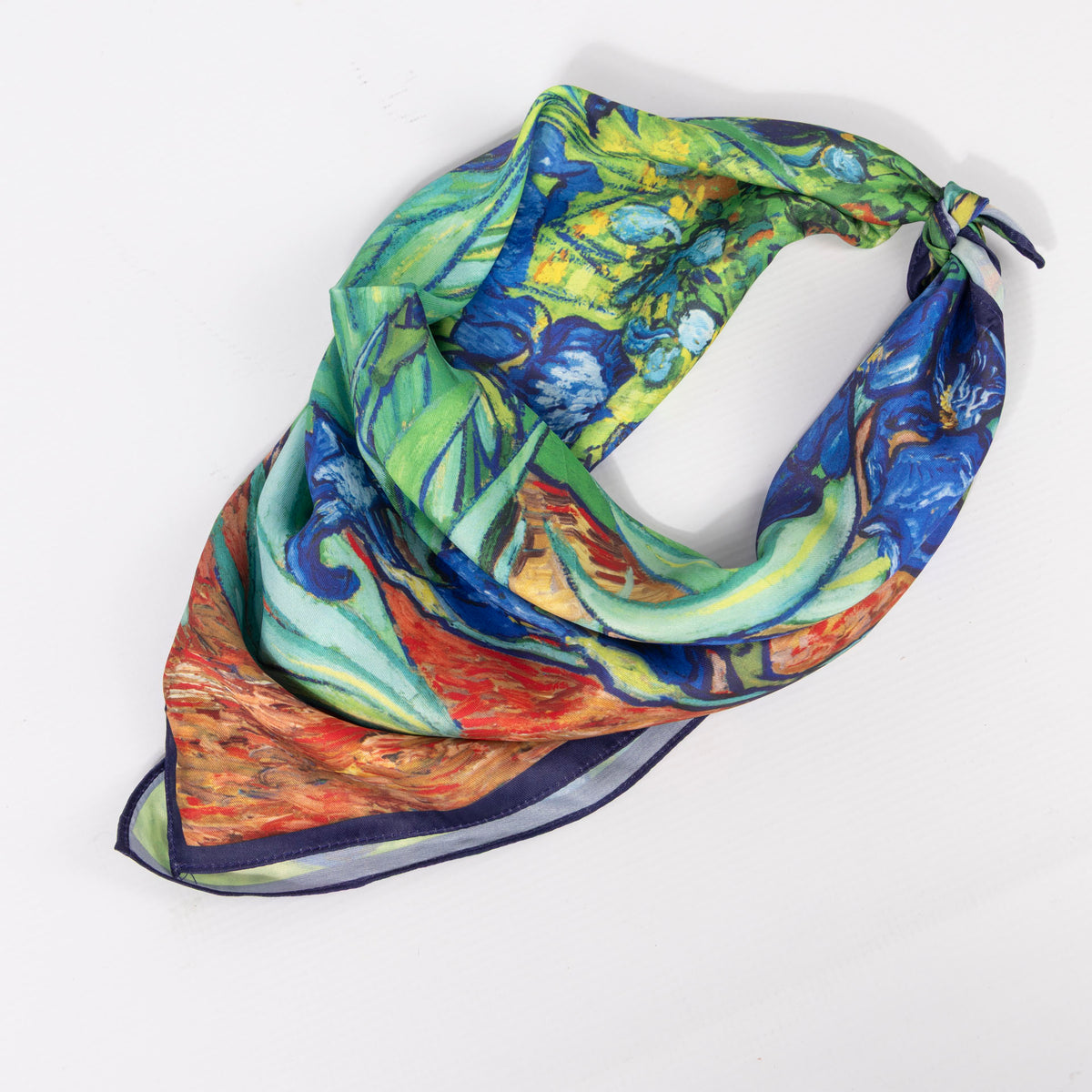 Van Gogh's "Irises" Silky Polyester Scarf