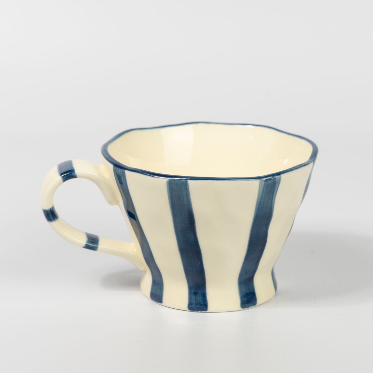 Wonky Striped Teacup (blue coastal or blush pink)