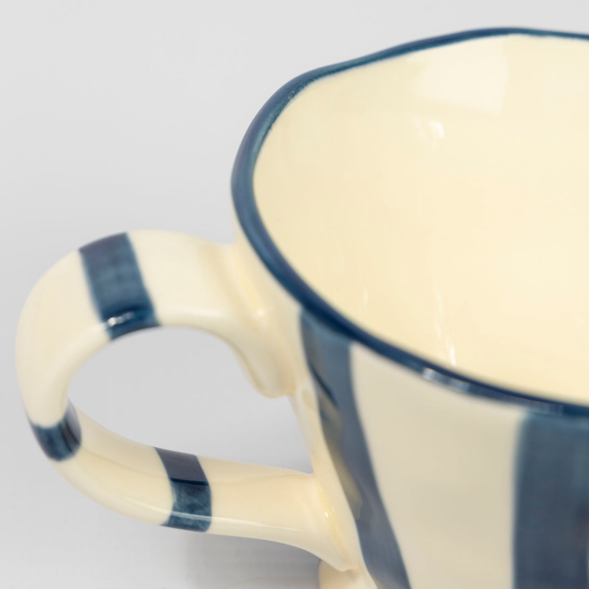 Wonky Striped Teacup (blue coastal or blush pink)