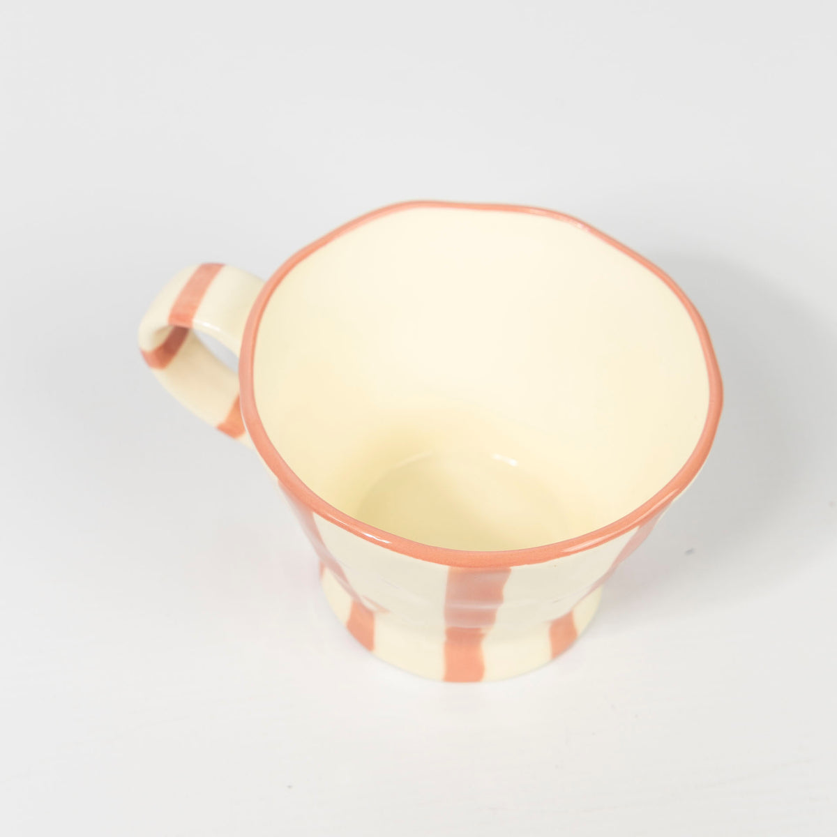Wonky Striped Teacup (blue coastal or blush pink)