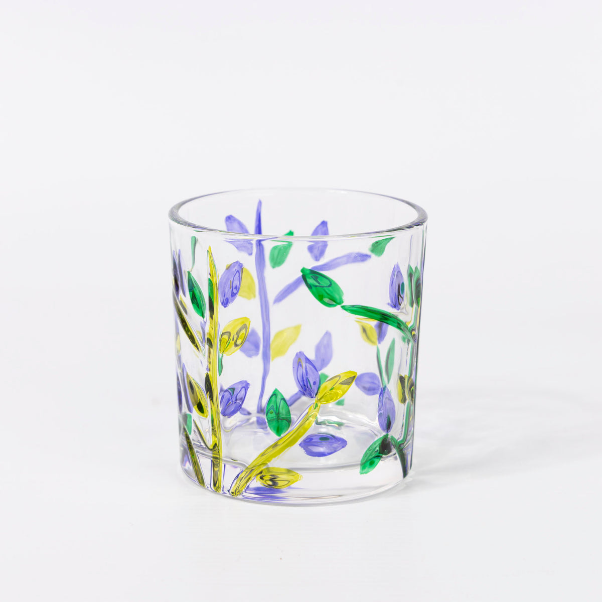 Lavender Floral Glass Tumblers (set of 6 - assorted sizes)