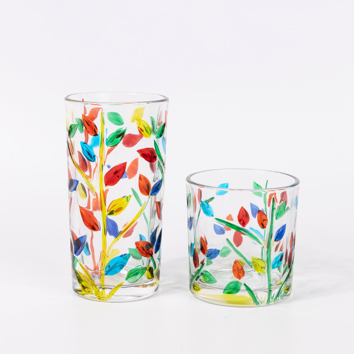 Wildflowers Glass Tumblers (set of 6 - assorted sizes)