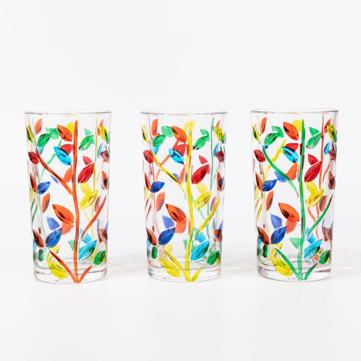 Wildflowers Glass Tumblers (set of 6 - assorted sizes)