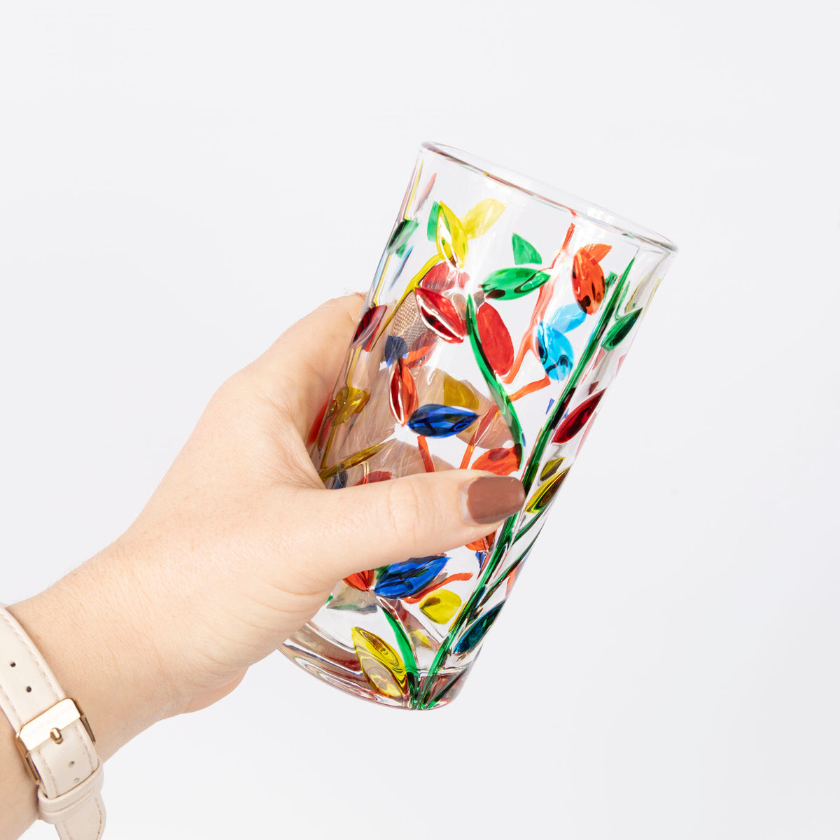 Wildflowers Glass Tumblers (set of 6 - assorted sizes)