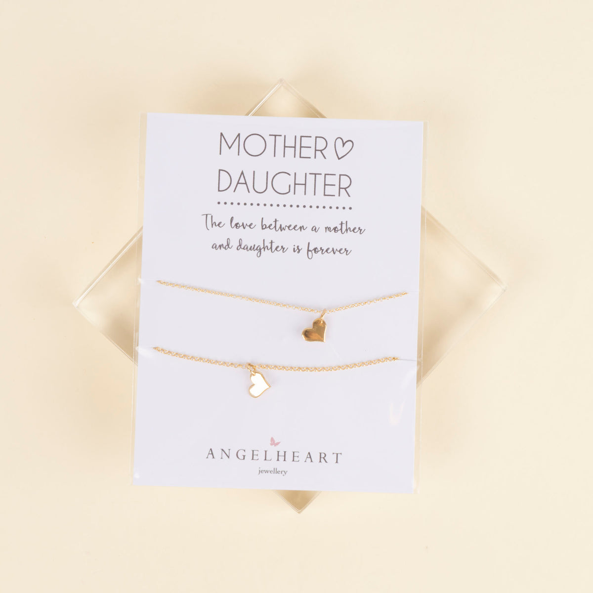 "Mother and Daughter" Gold-Dipped Heart Bracelet Set