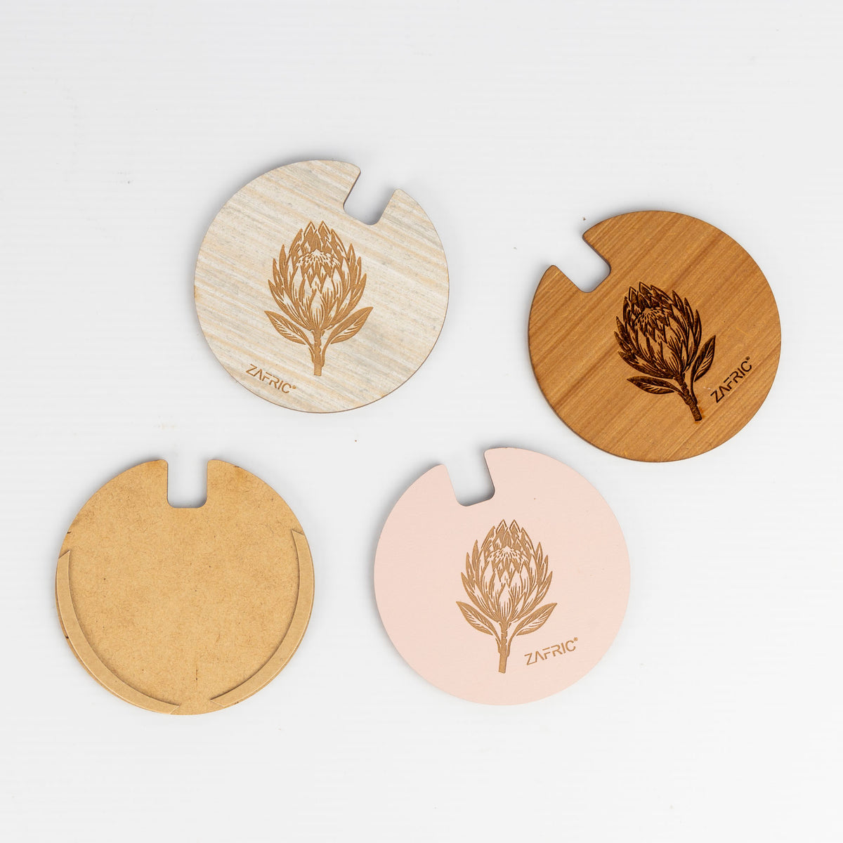 Wooden Protea Car Licence Disc Holder (assorted colours)