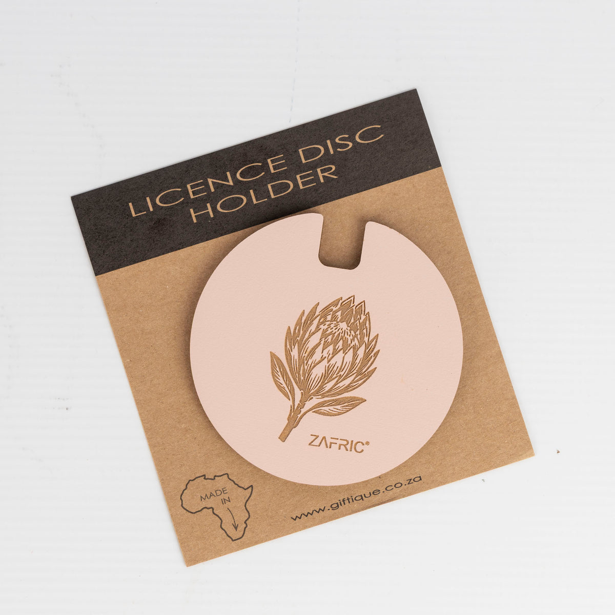 Wooden Protea Car Licence Disc Holder (assorted colours)