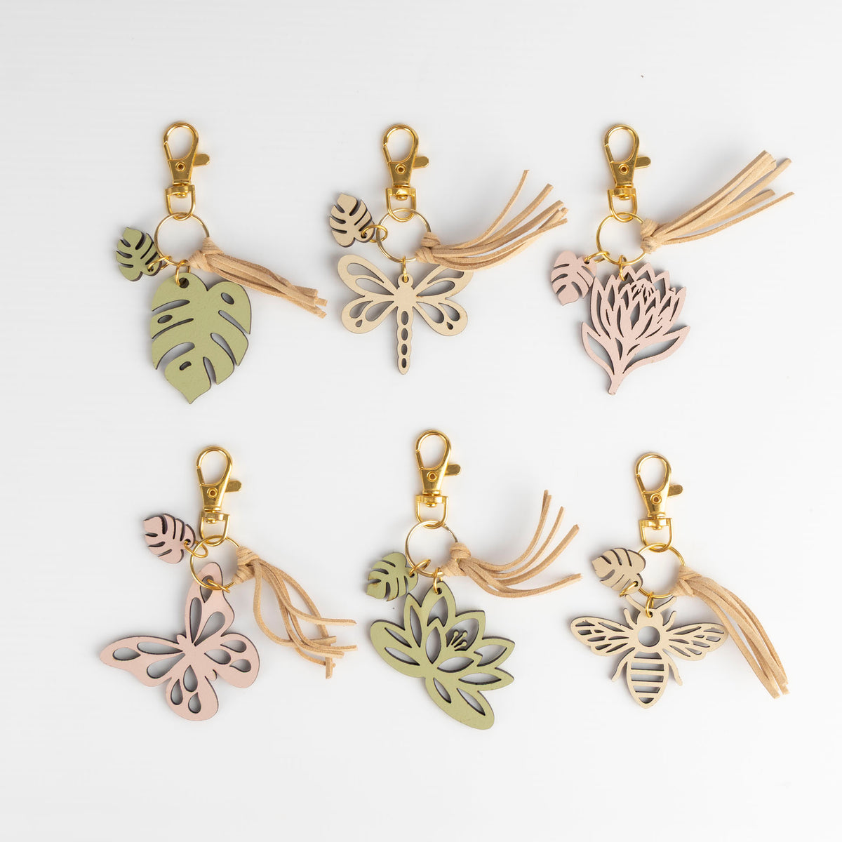 Back to Nature Wooden Handbag Charms (assorted styles)
