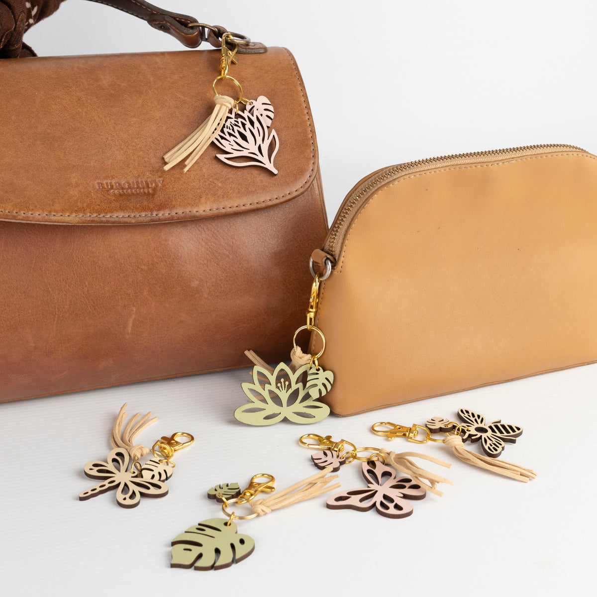 Back to Nature Wooden Handbag Charms (assorted styles)
