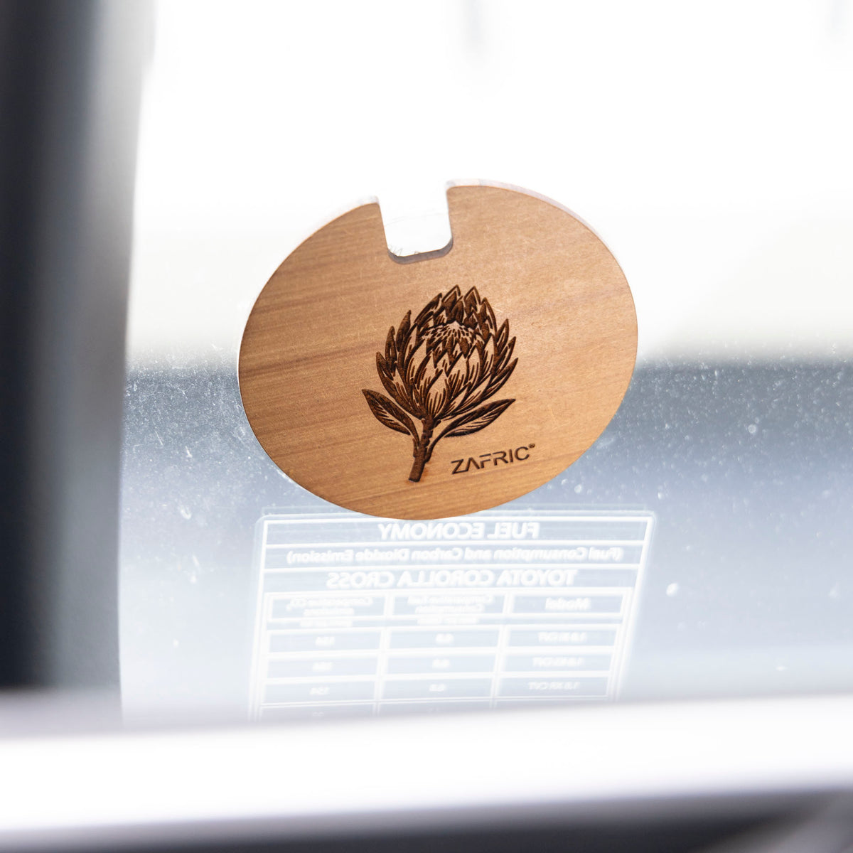 Wooden Protea Car Licence Disc Holder (assorted colours)