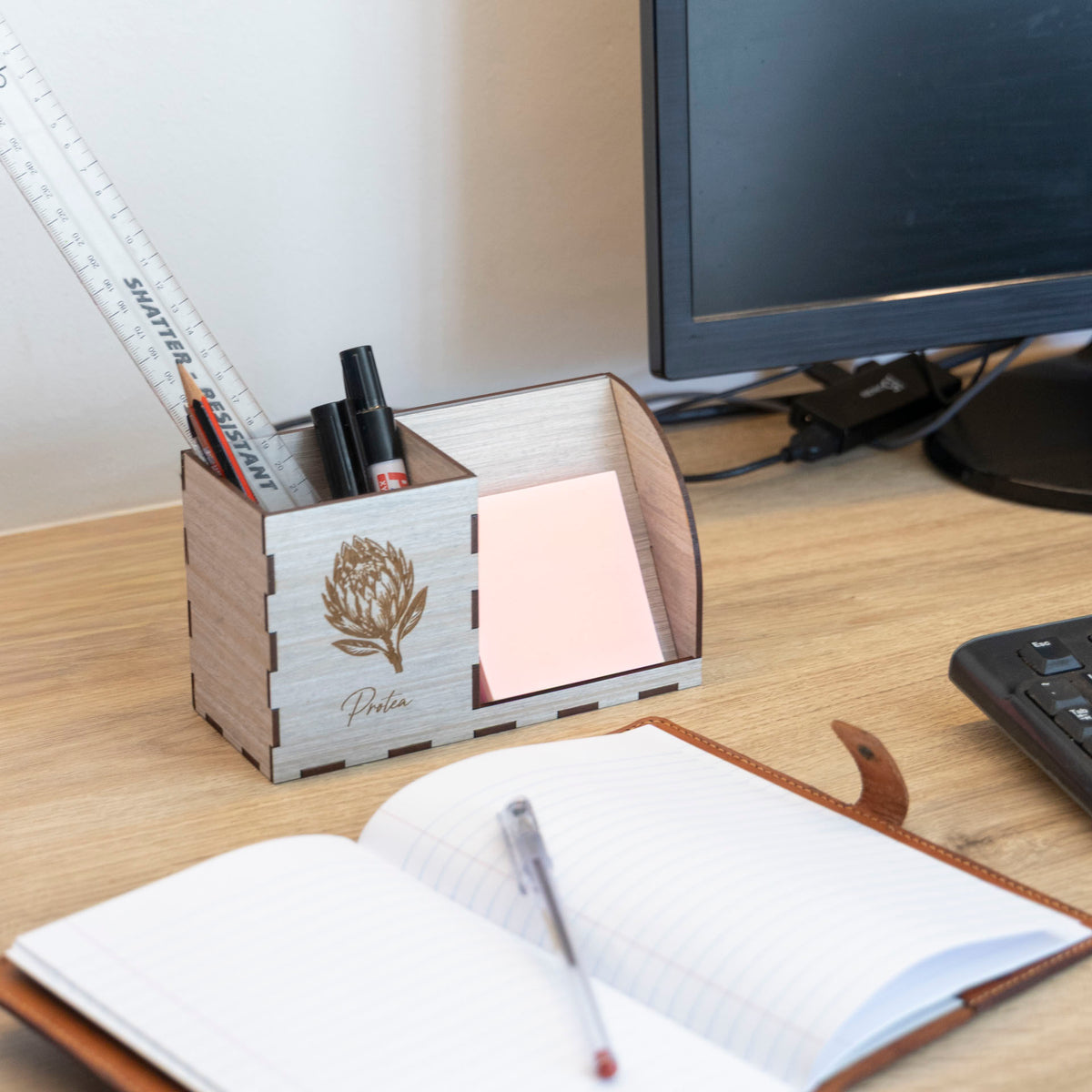 Protea Wooden Desk Organiser