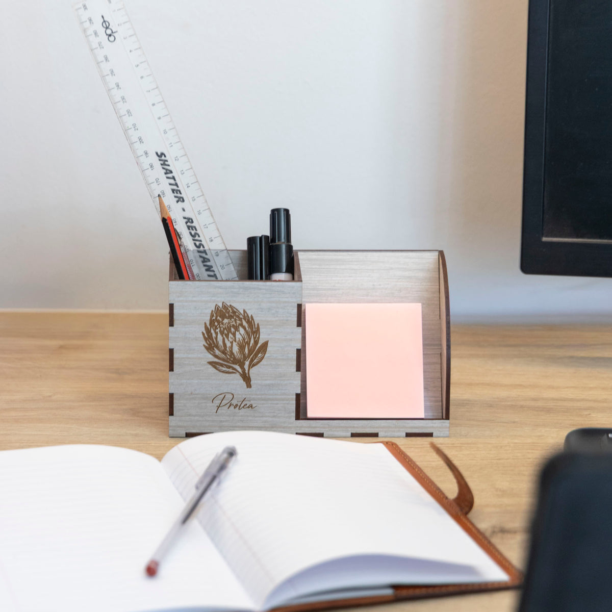 Protea Wooden Desk Organiser