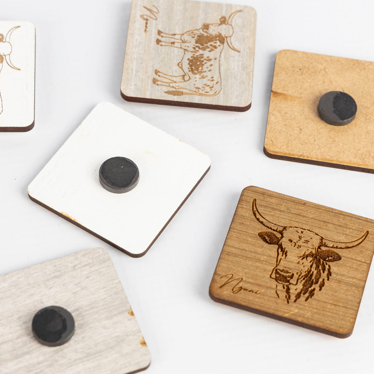 Wooden Nguni Magnets (Set of 6, assorted designs)