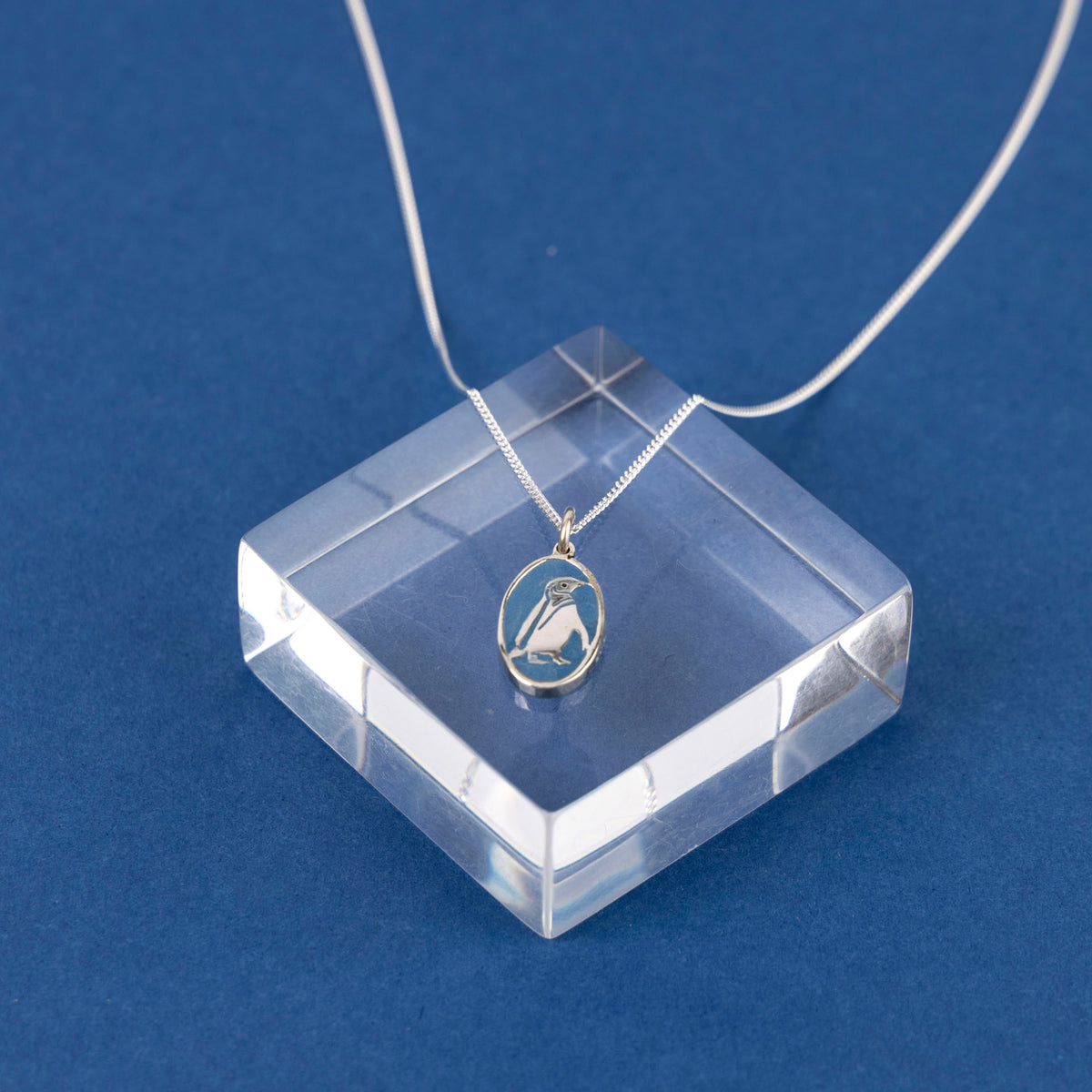 Sterling Silver and Resin Penguin Pendant